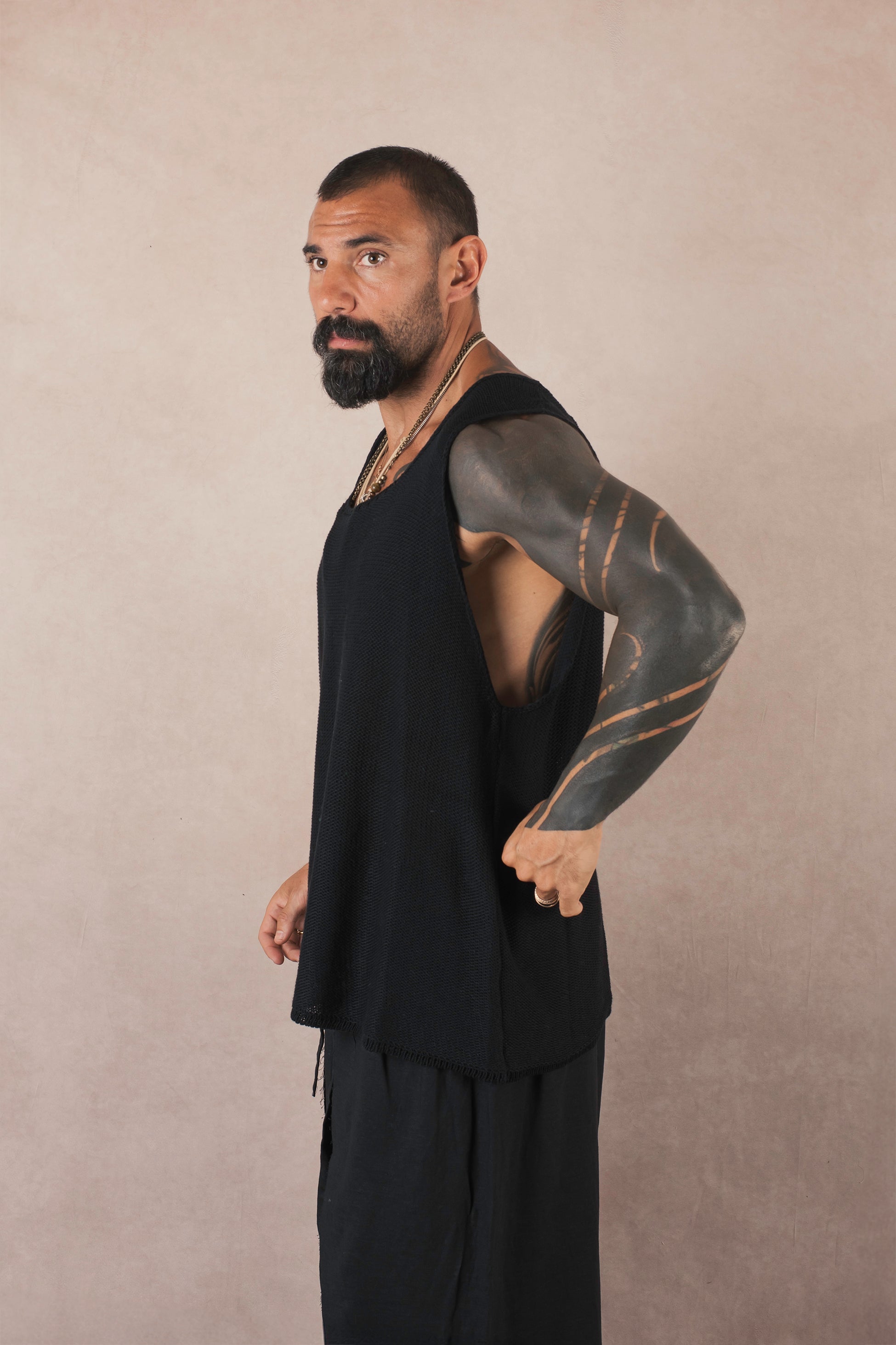 Canotta In Maglia Nero