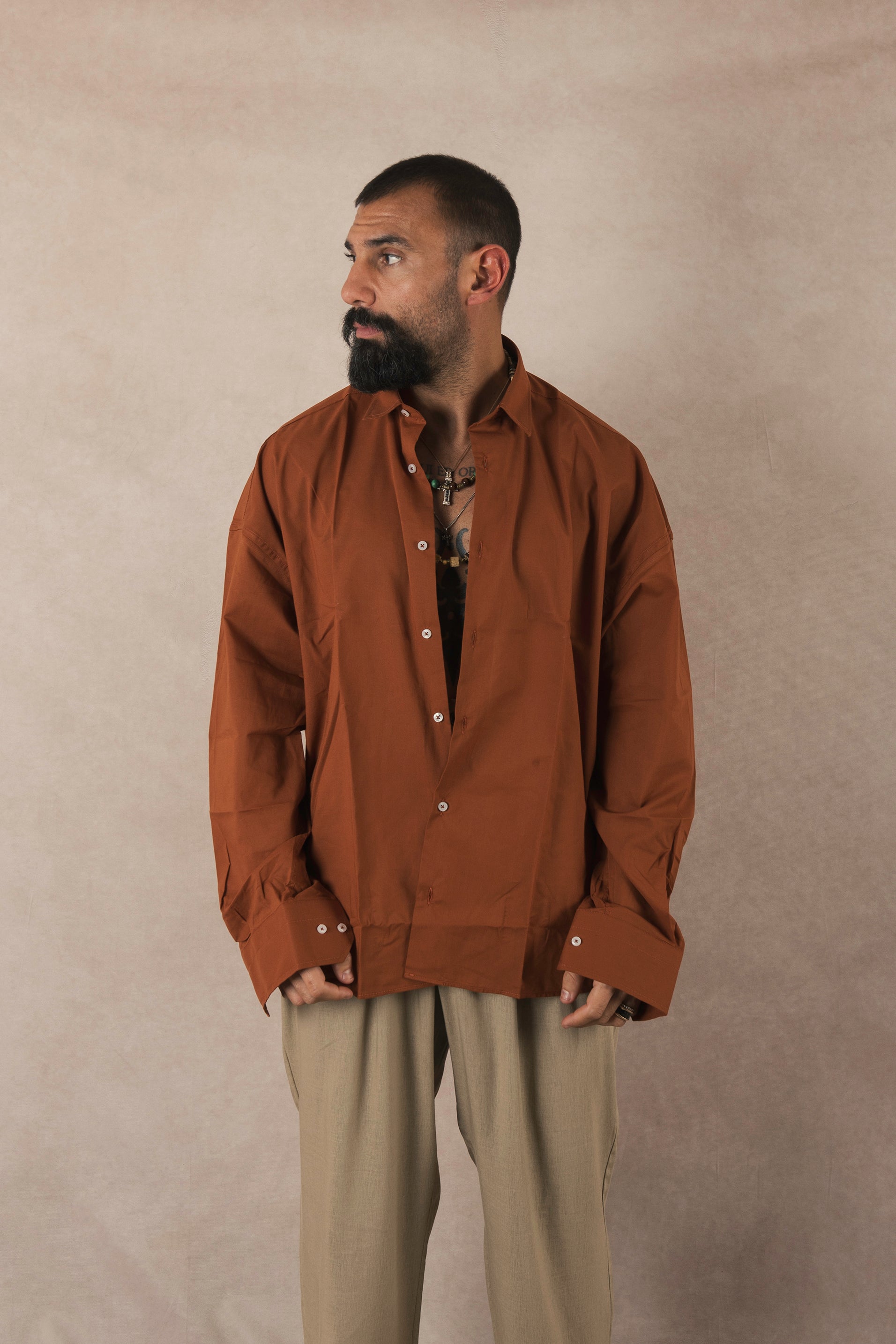 Oversized Cotton Earth Shirt