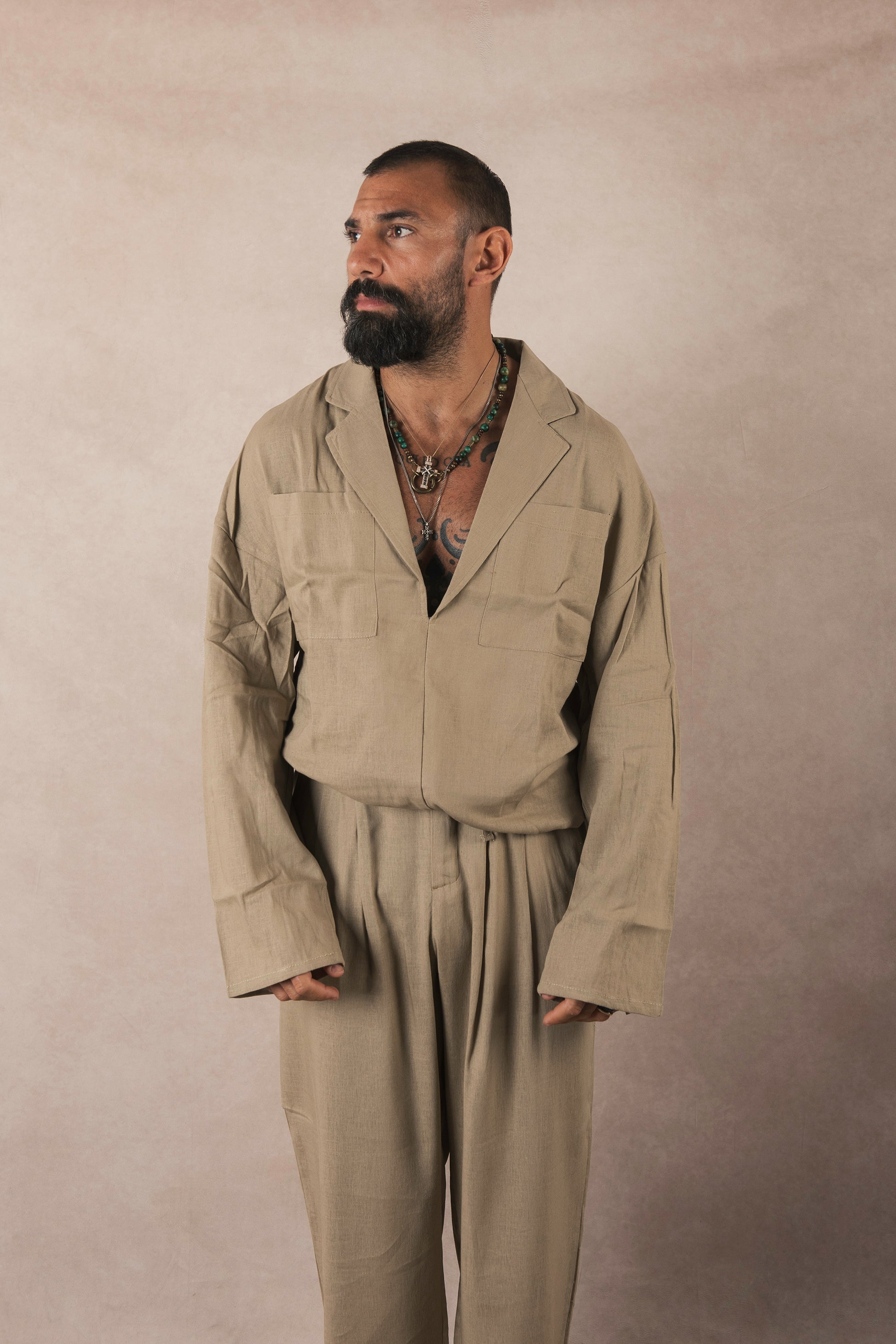 Khaki Linen Shirt