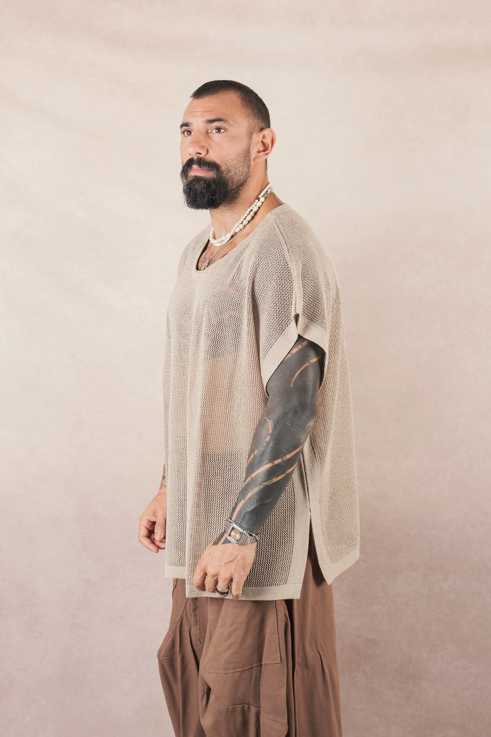 Smanicato Big Over In Maglia Corda