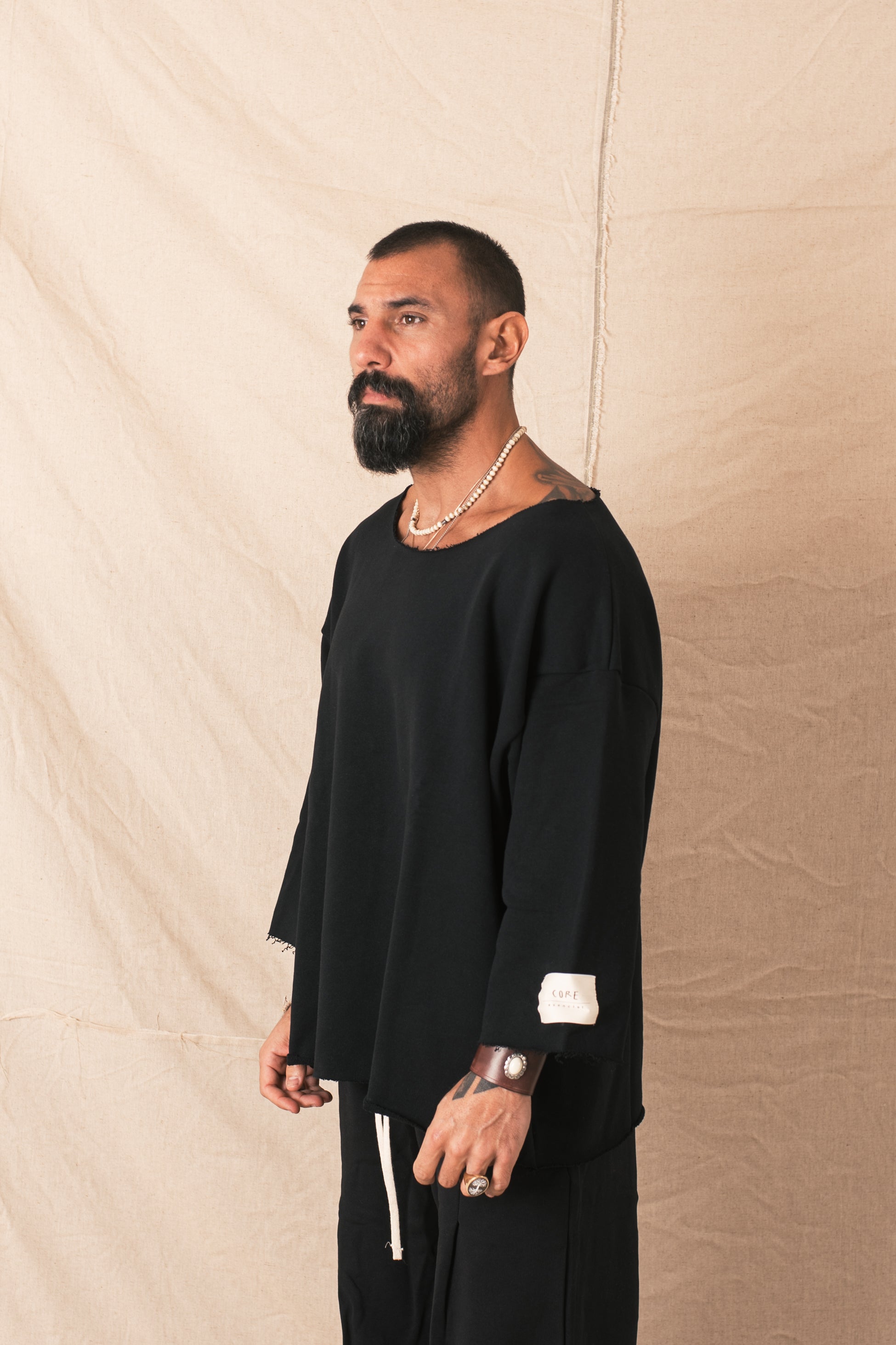 Felpa Collo Barca Nero