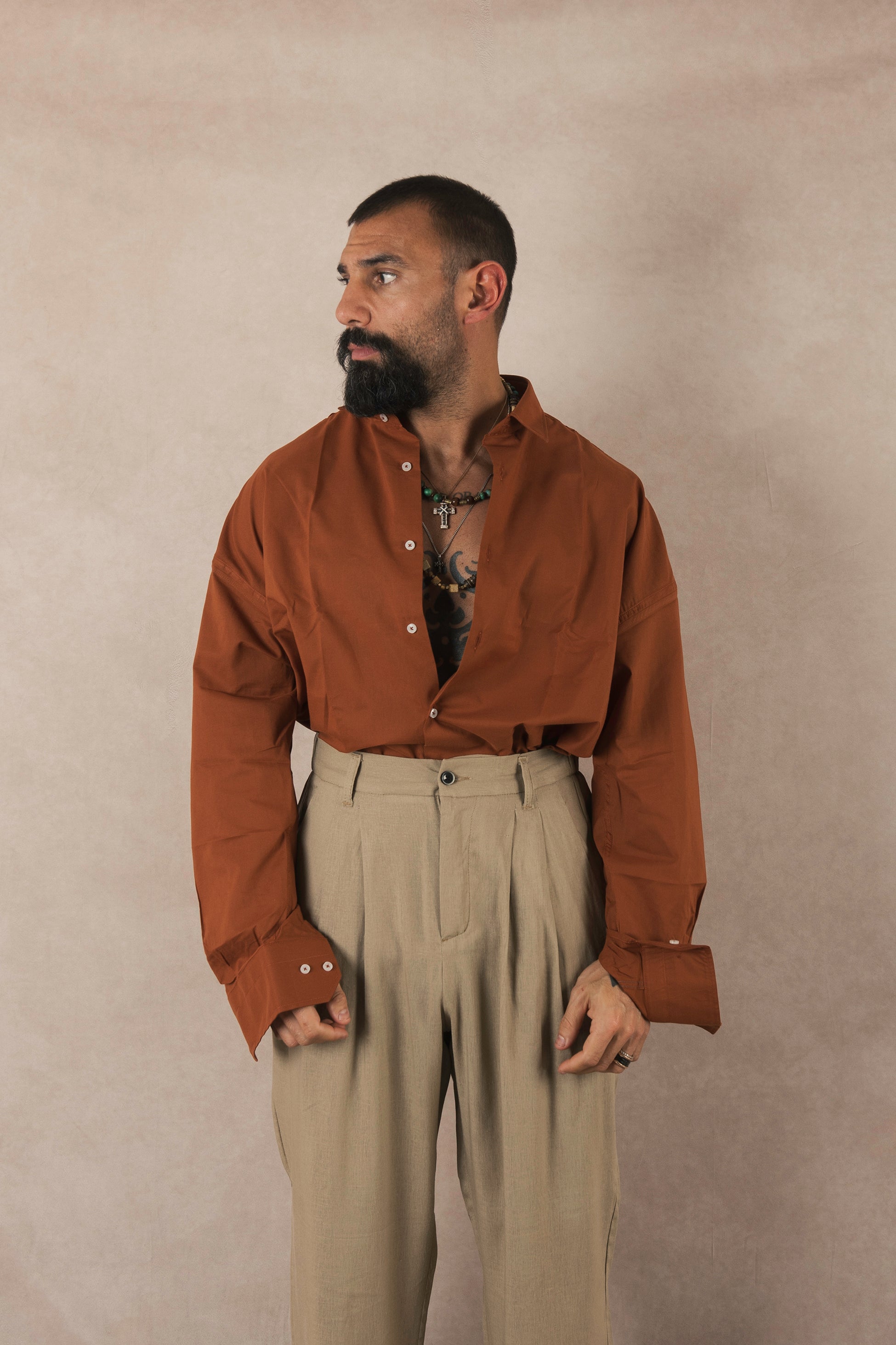 Oversized Cotton Earth Shirt