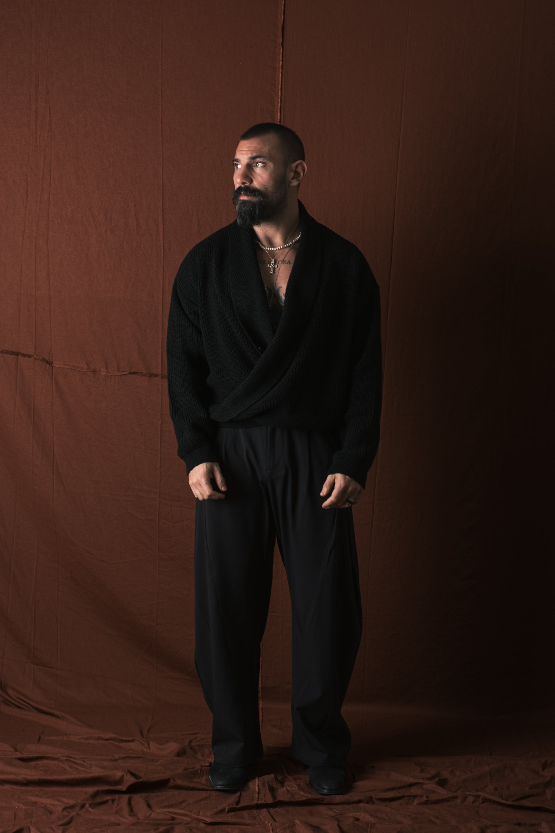 Maglione Incrocio Nero