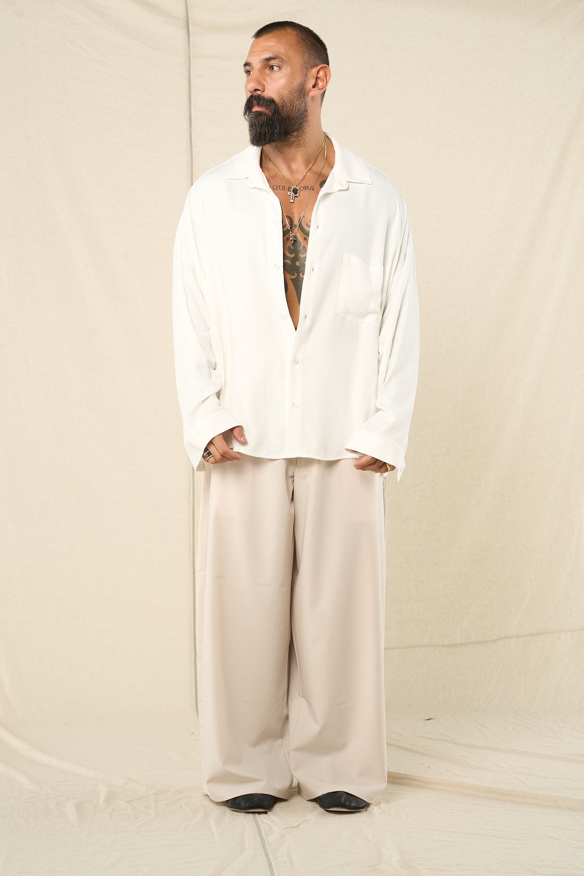 Camicia BigOver Viscosa Bianco