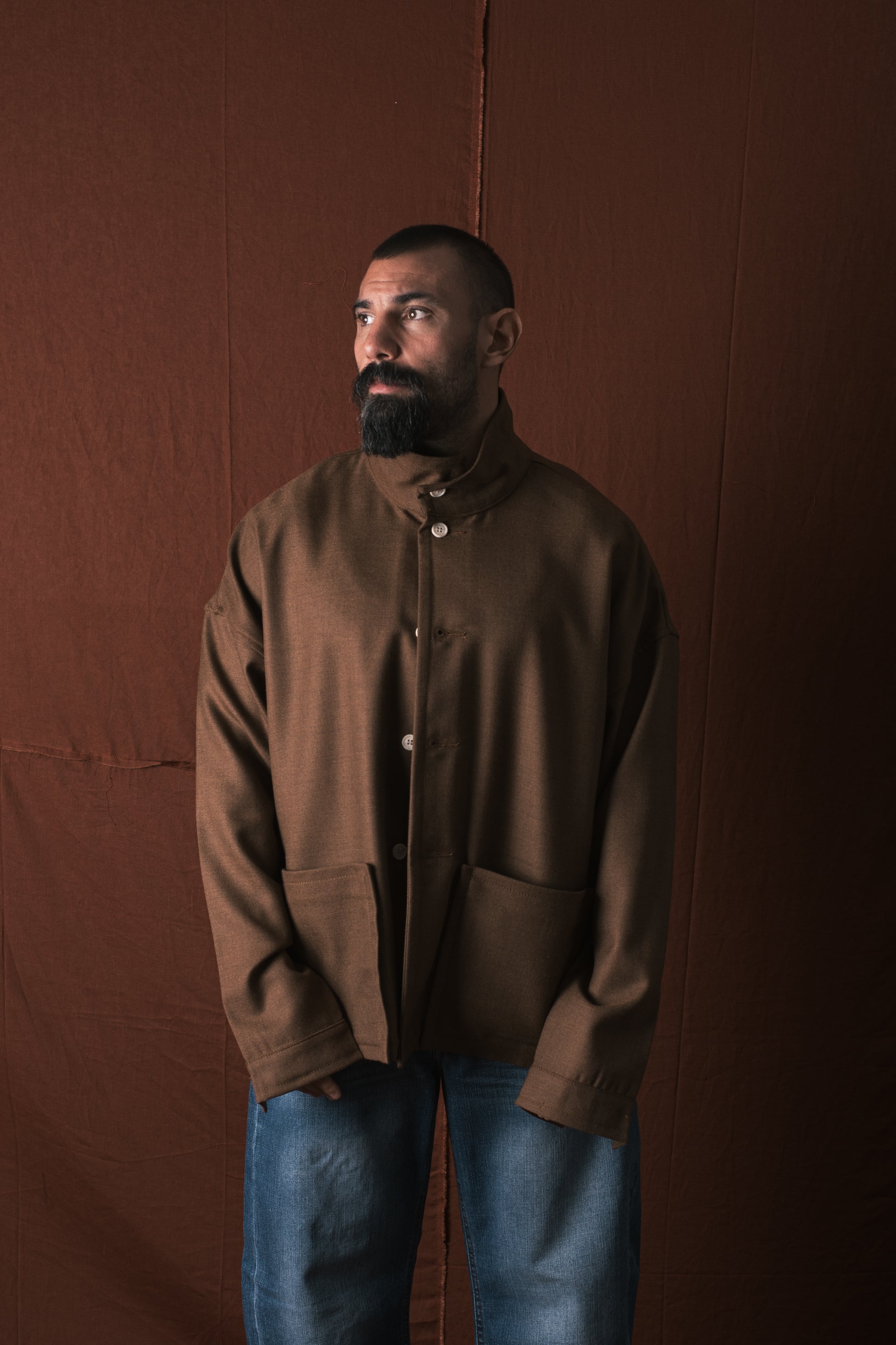 Giacca/Camicia In Lana Bruciato