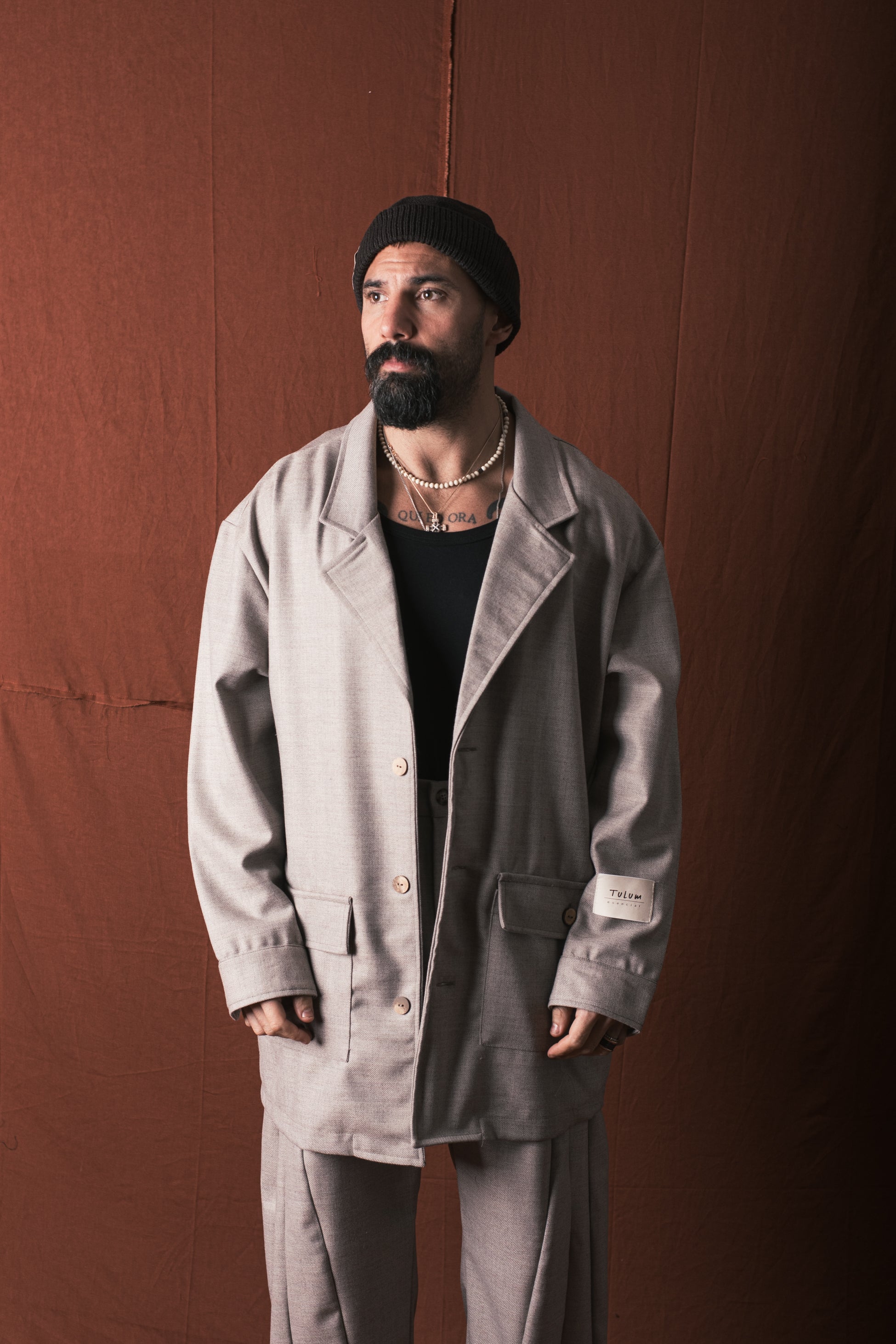 Giaccone In Lana Greige