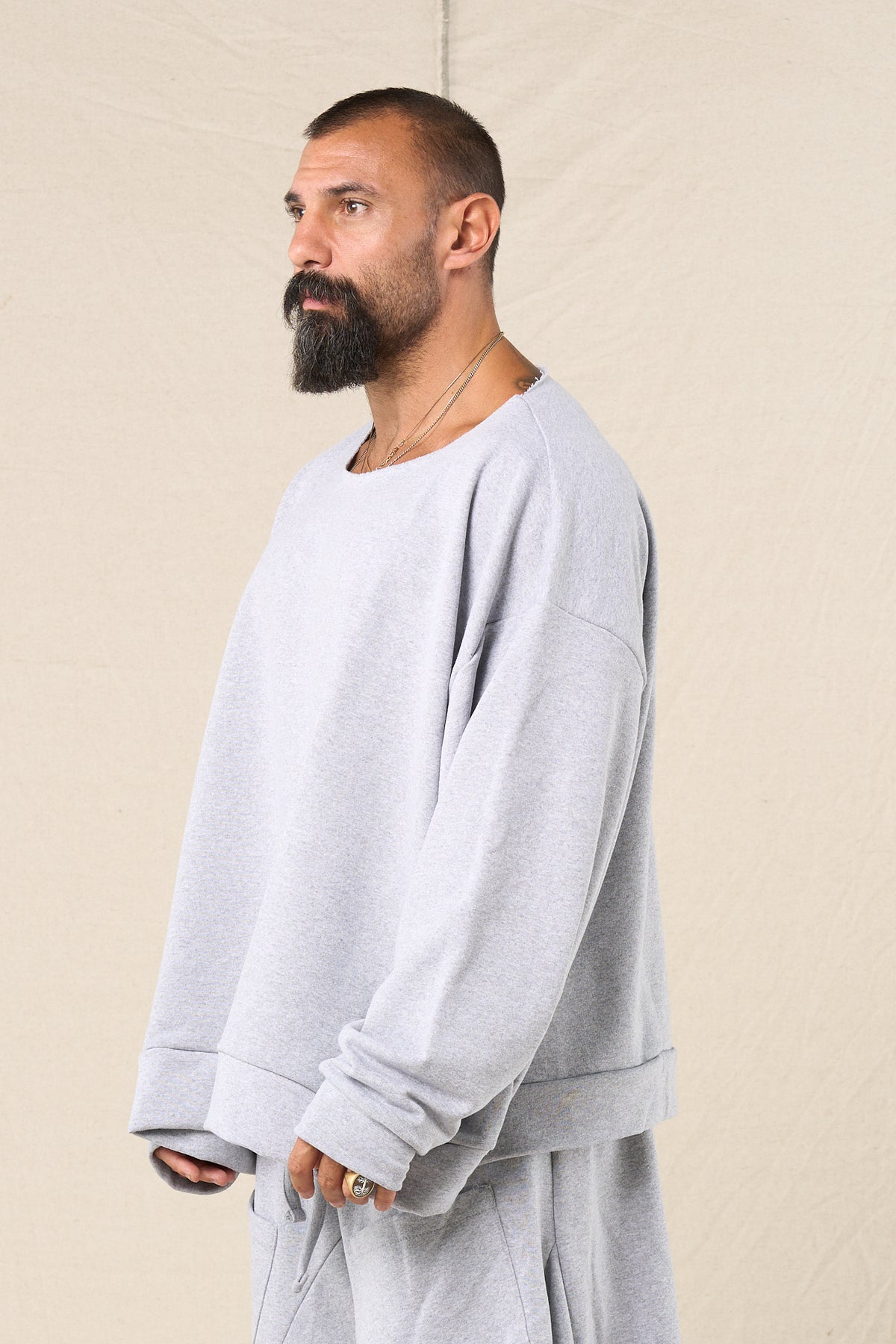 Felpa Big Over Core Grigio