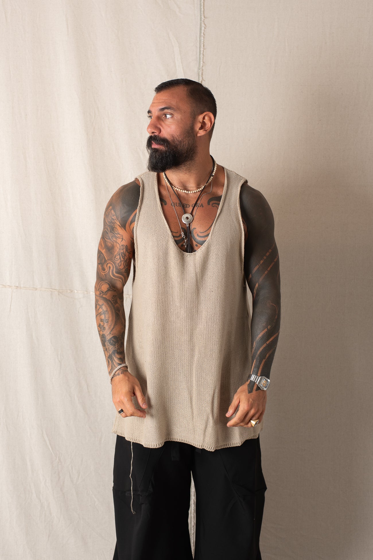 Canotta In Maglia Corda