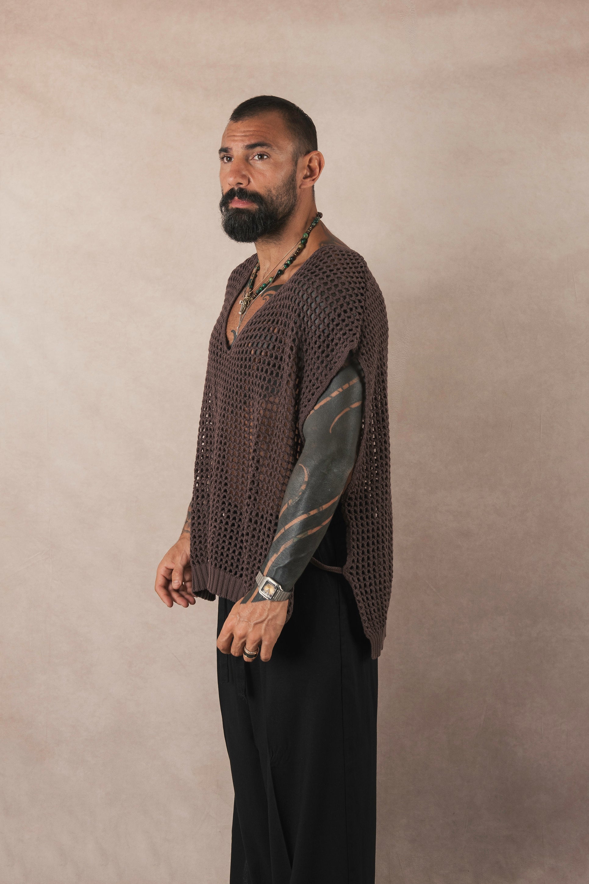 Smanicato In Maglia Open Moro