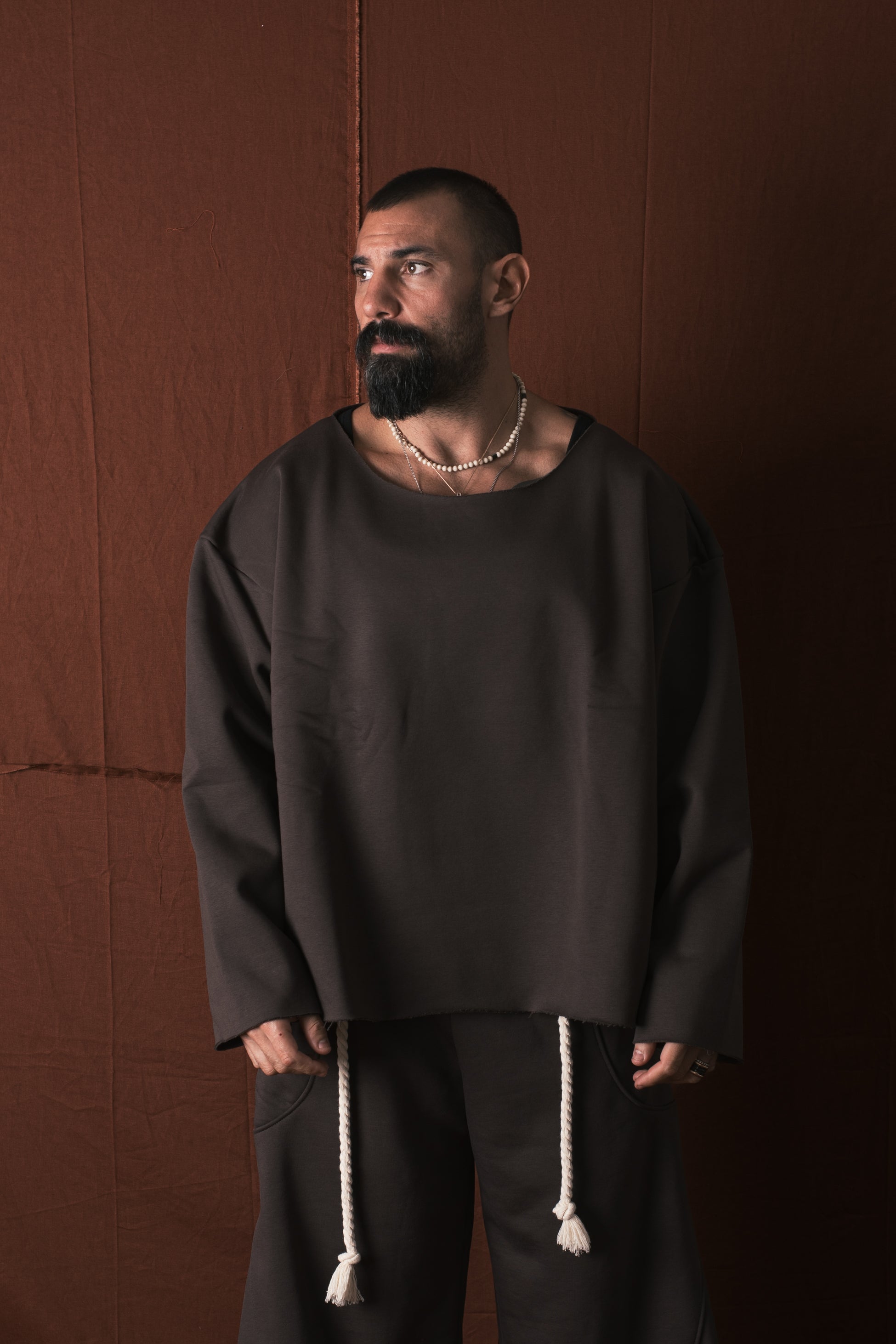 Felpa Collo Barca Moro