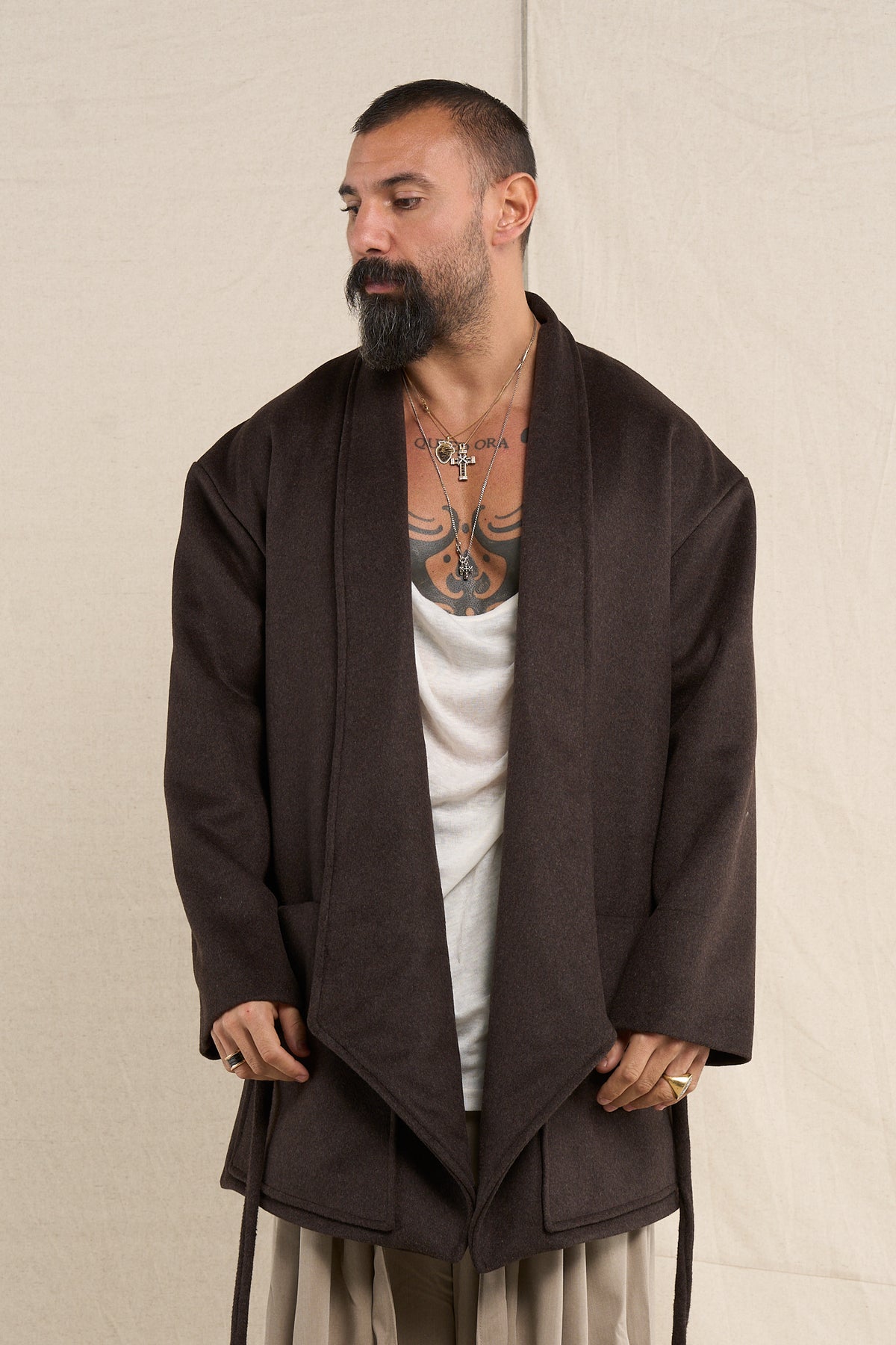 Cappotto Sciallato Moro