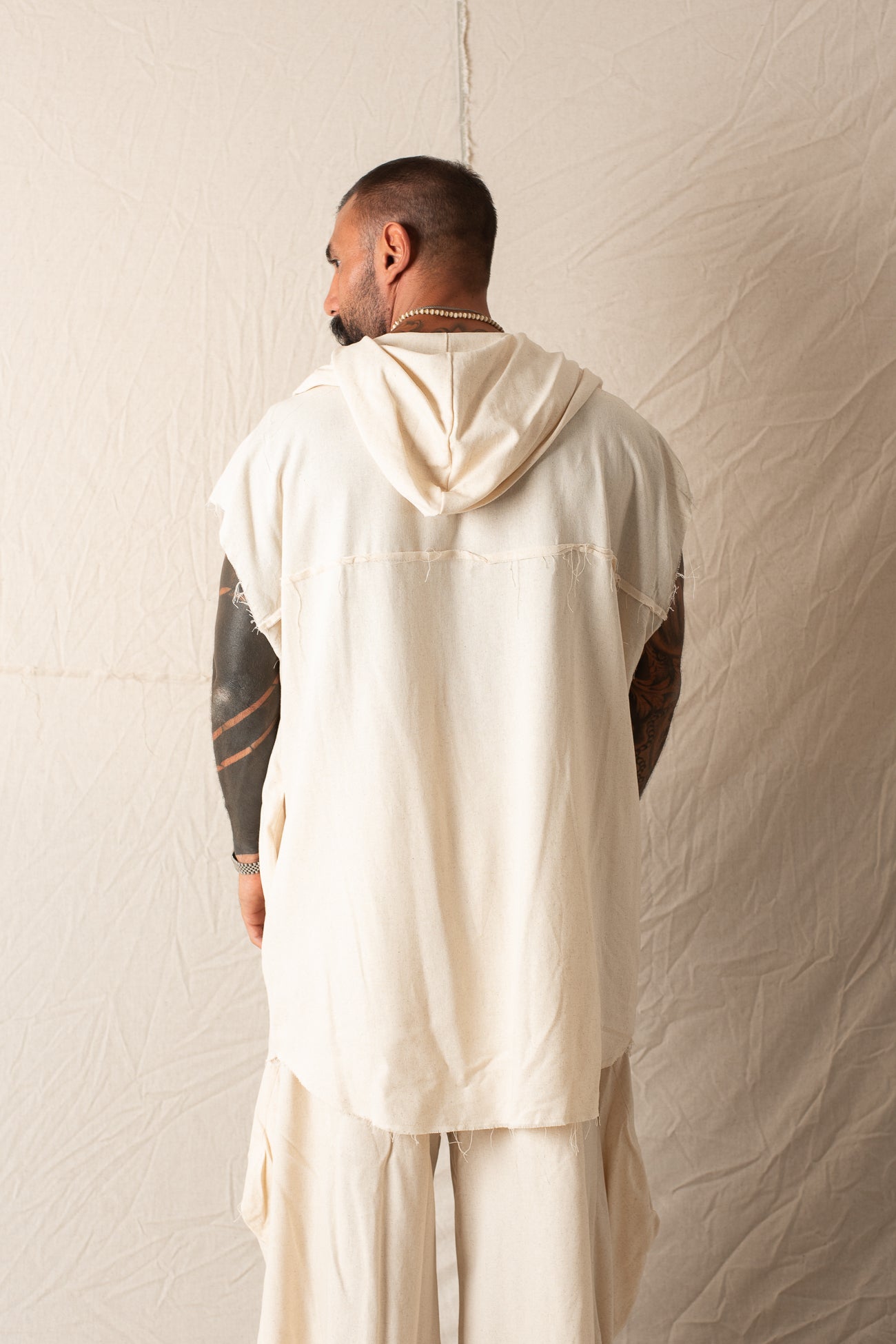 Camicia Smanicato Cappuccio Naturale