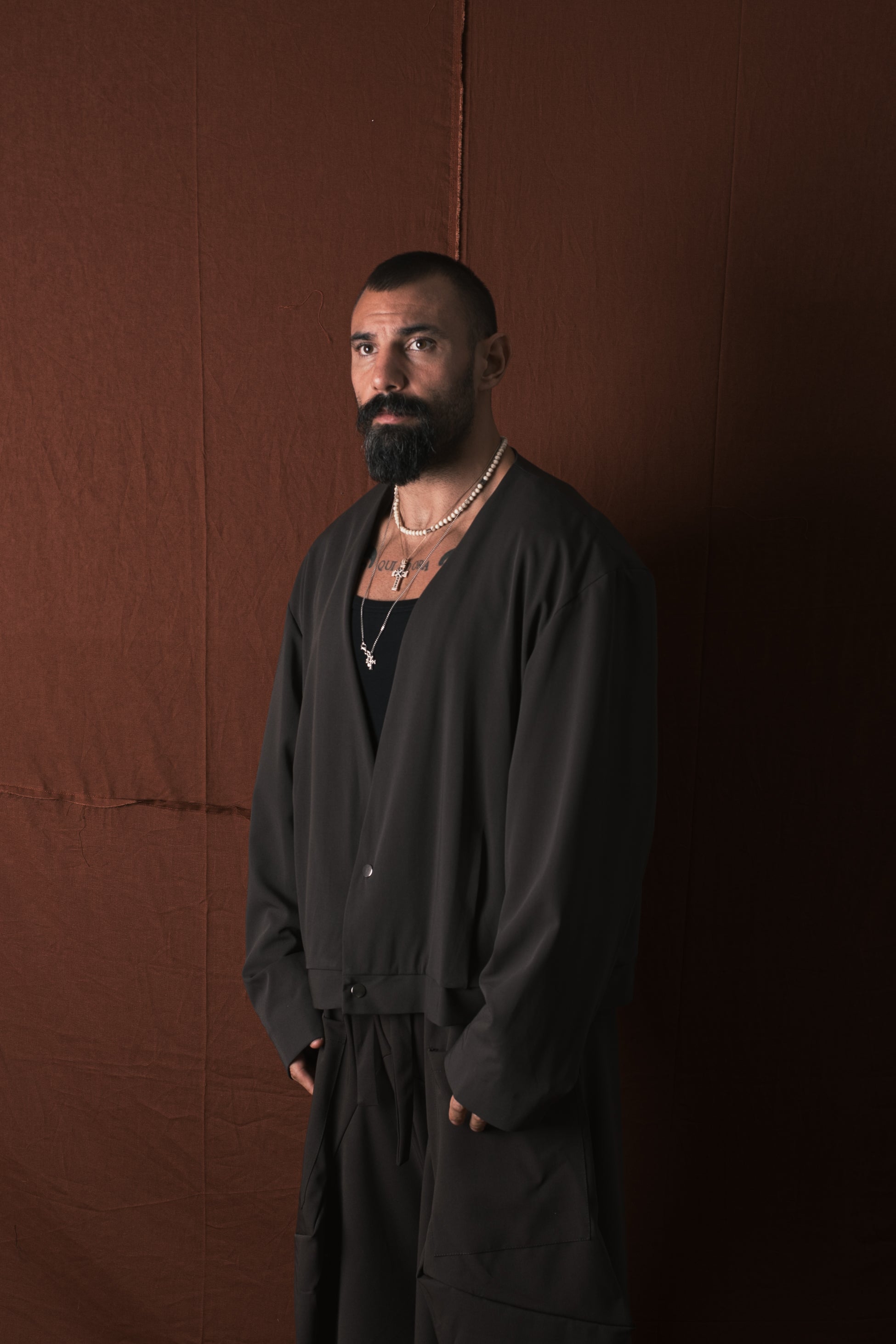 Giacca Crop Oversize Moro