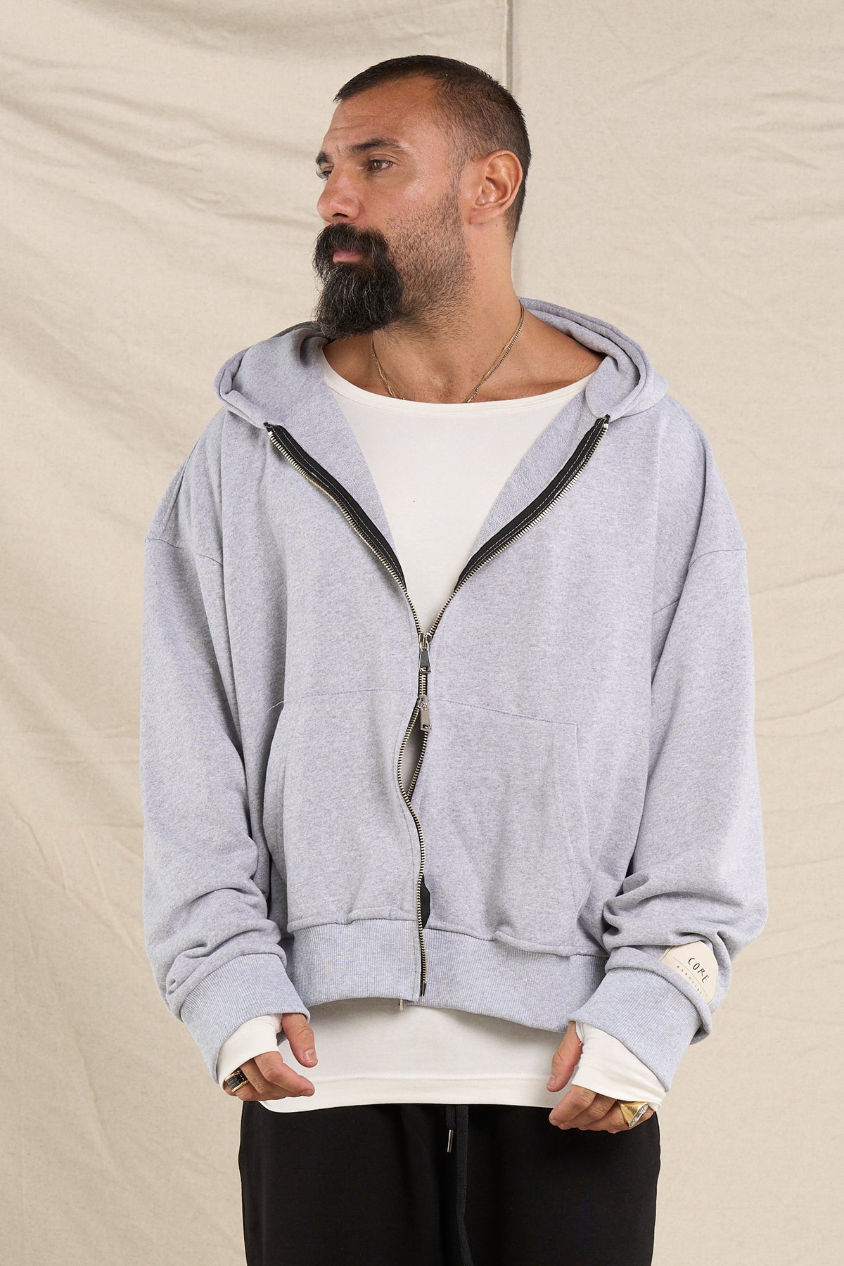 Grey Zip Hoodie