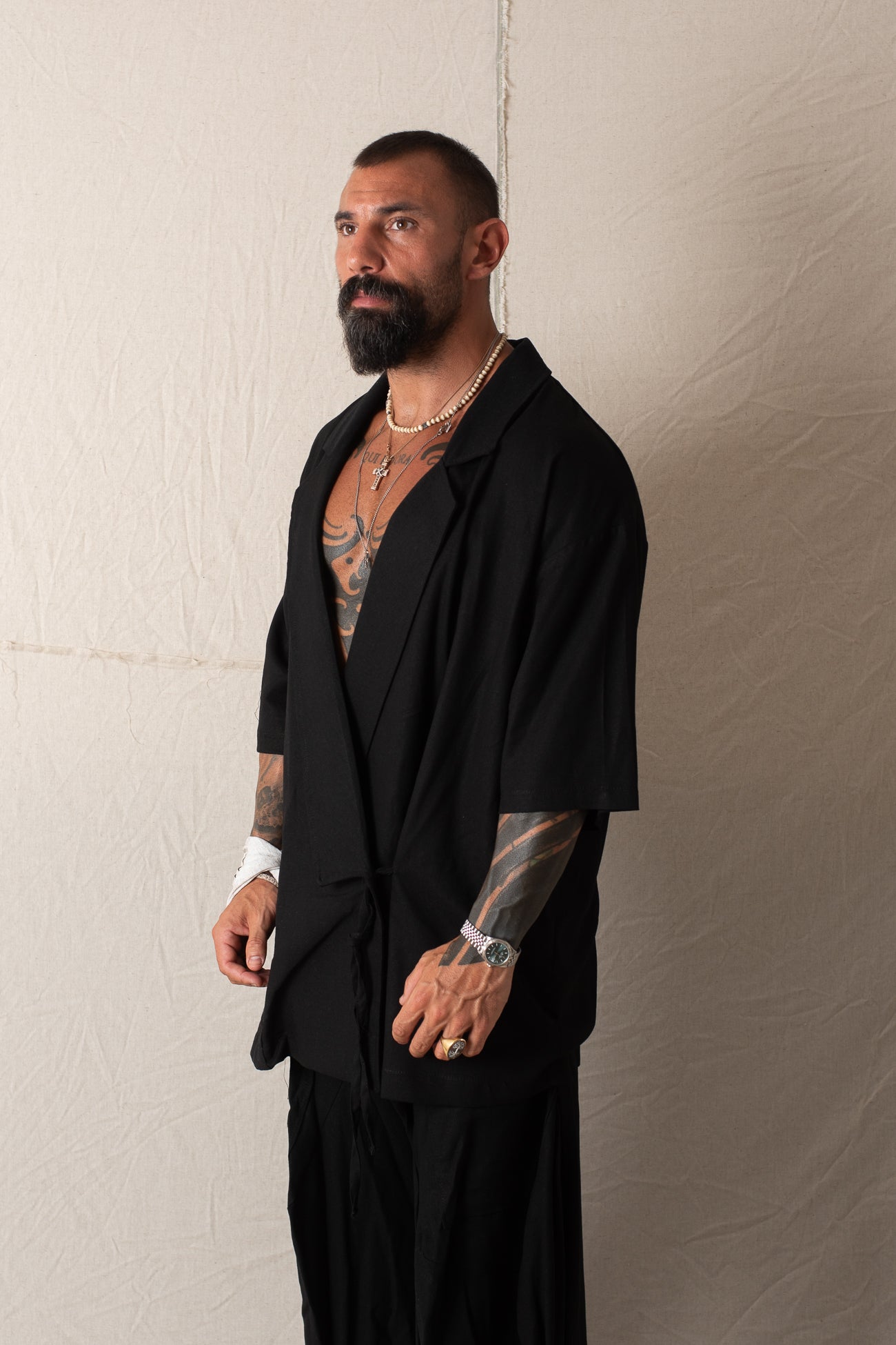 Giacca Camicia Mezza Manica Nero