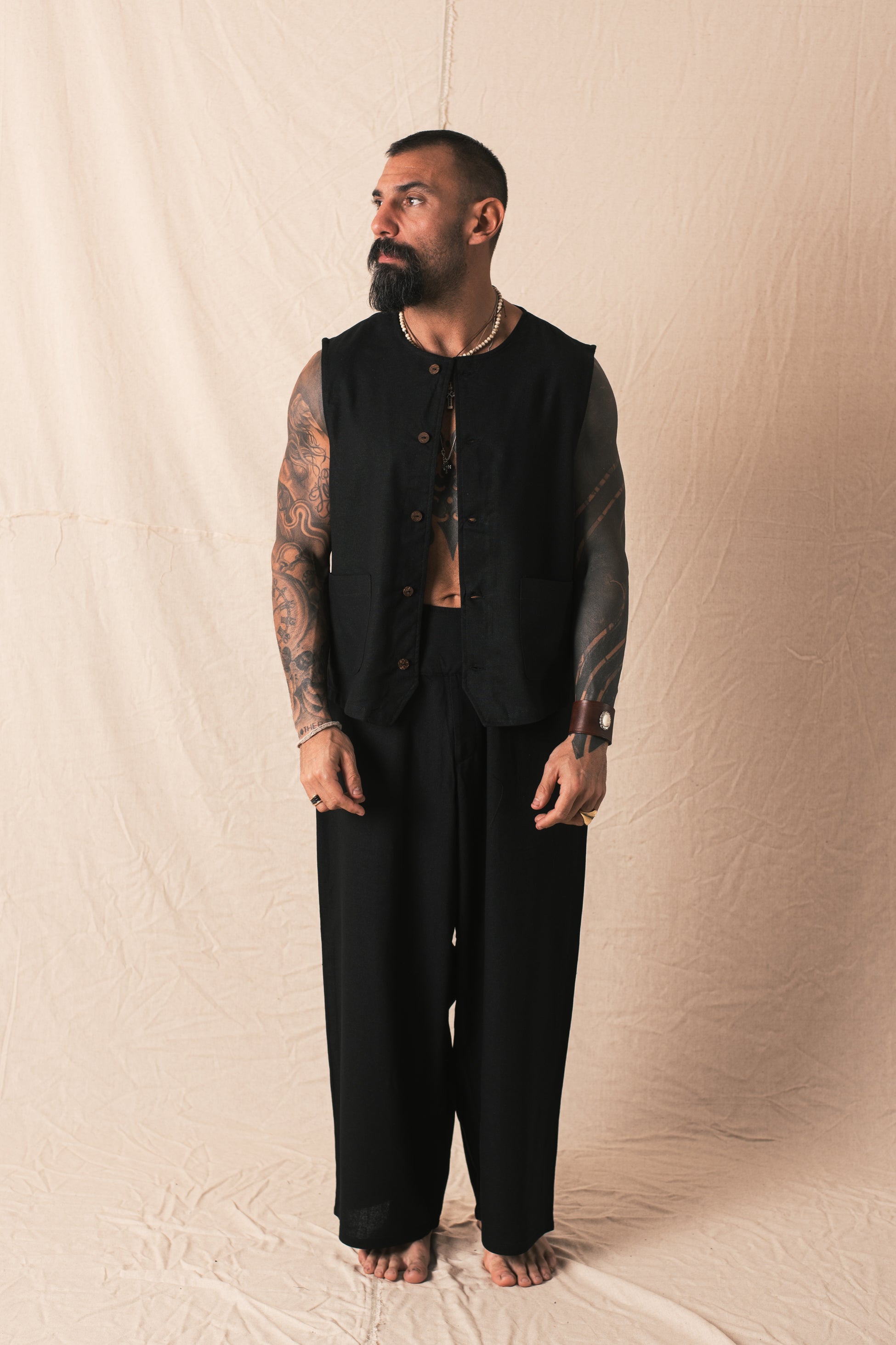 Pantalone Ritual Nero Lino