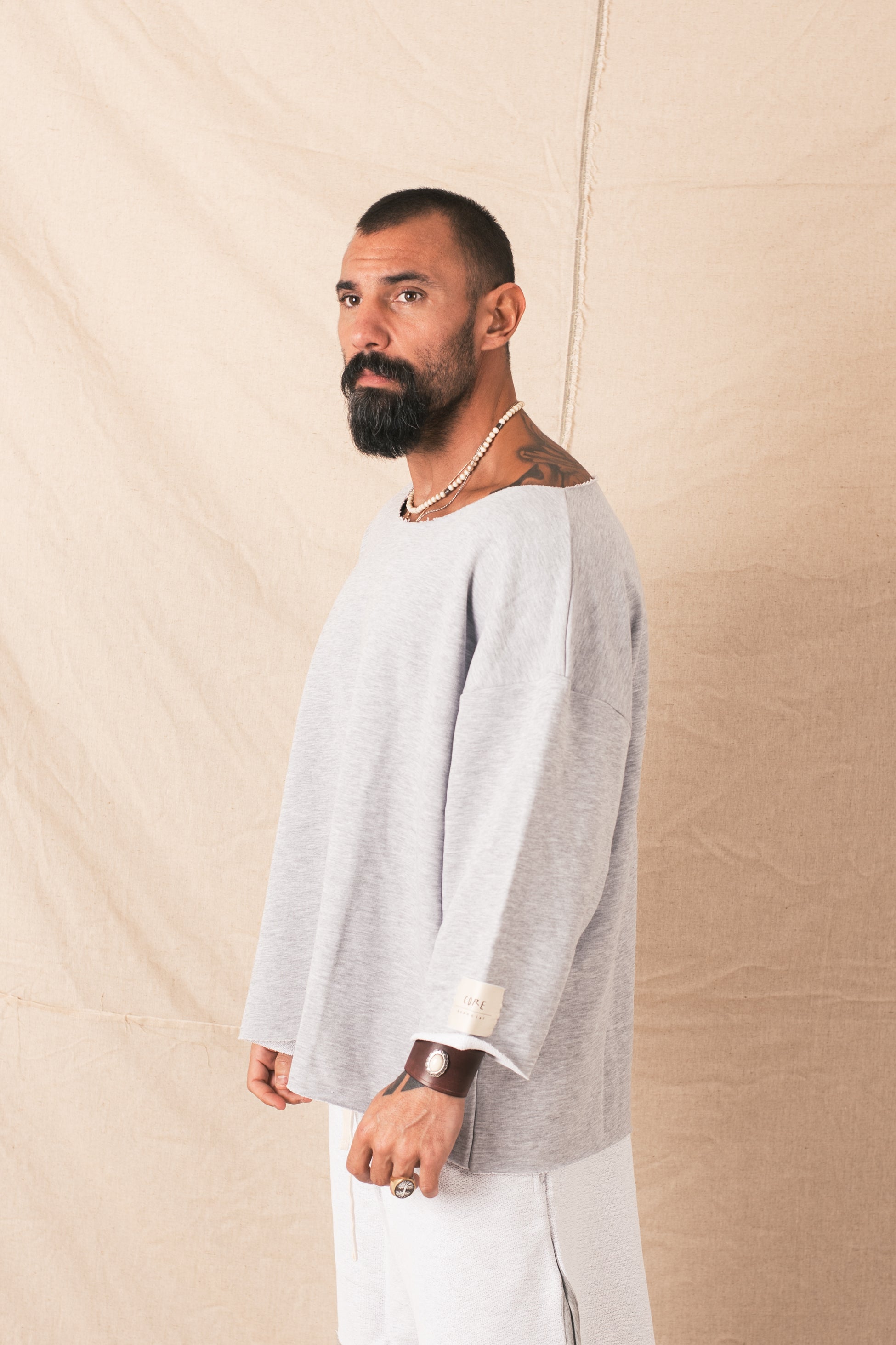 Felpa Collo Barca Grigio