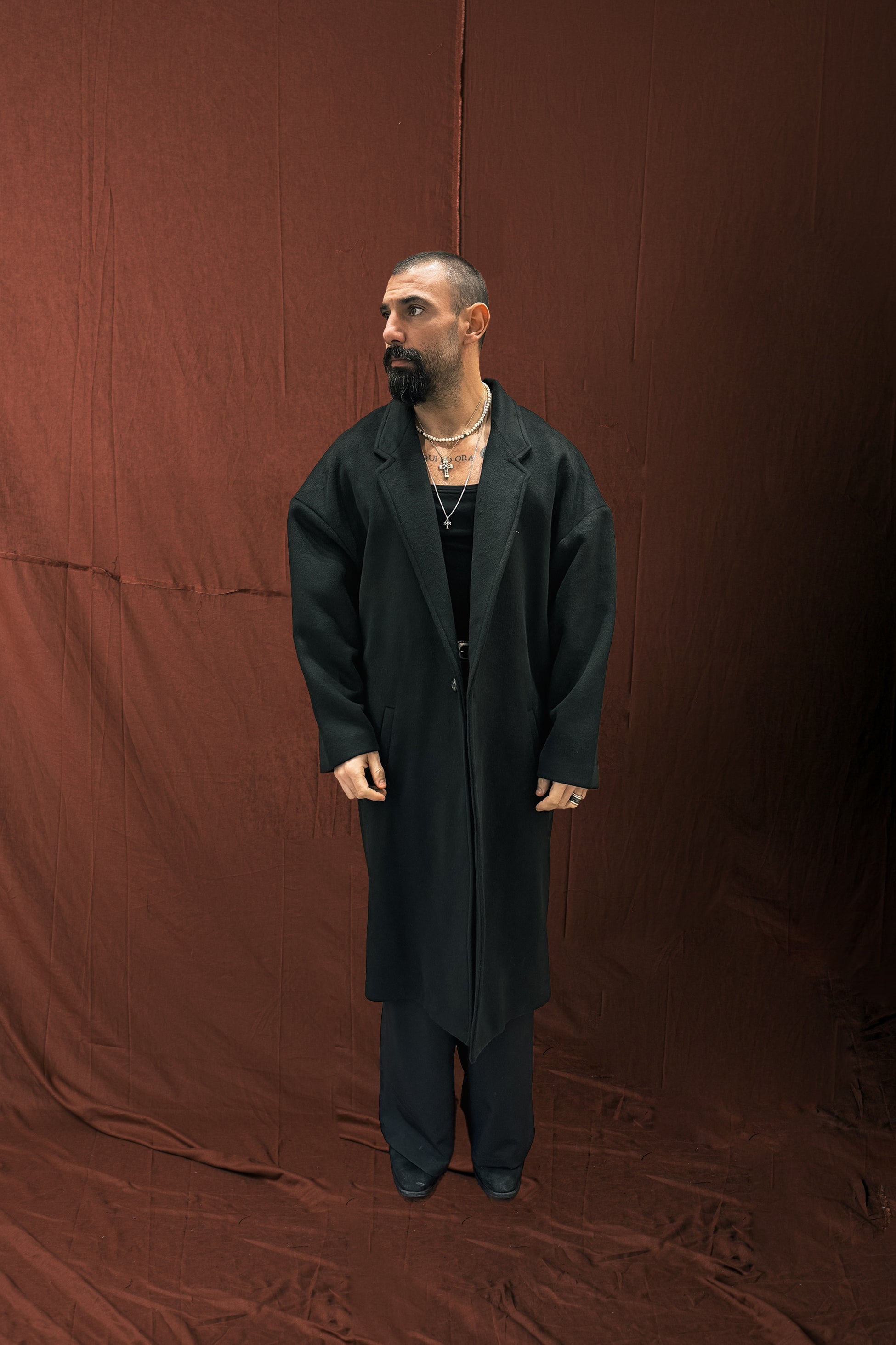 Cappotto Monopetto Big Over Nero