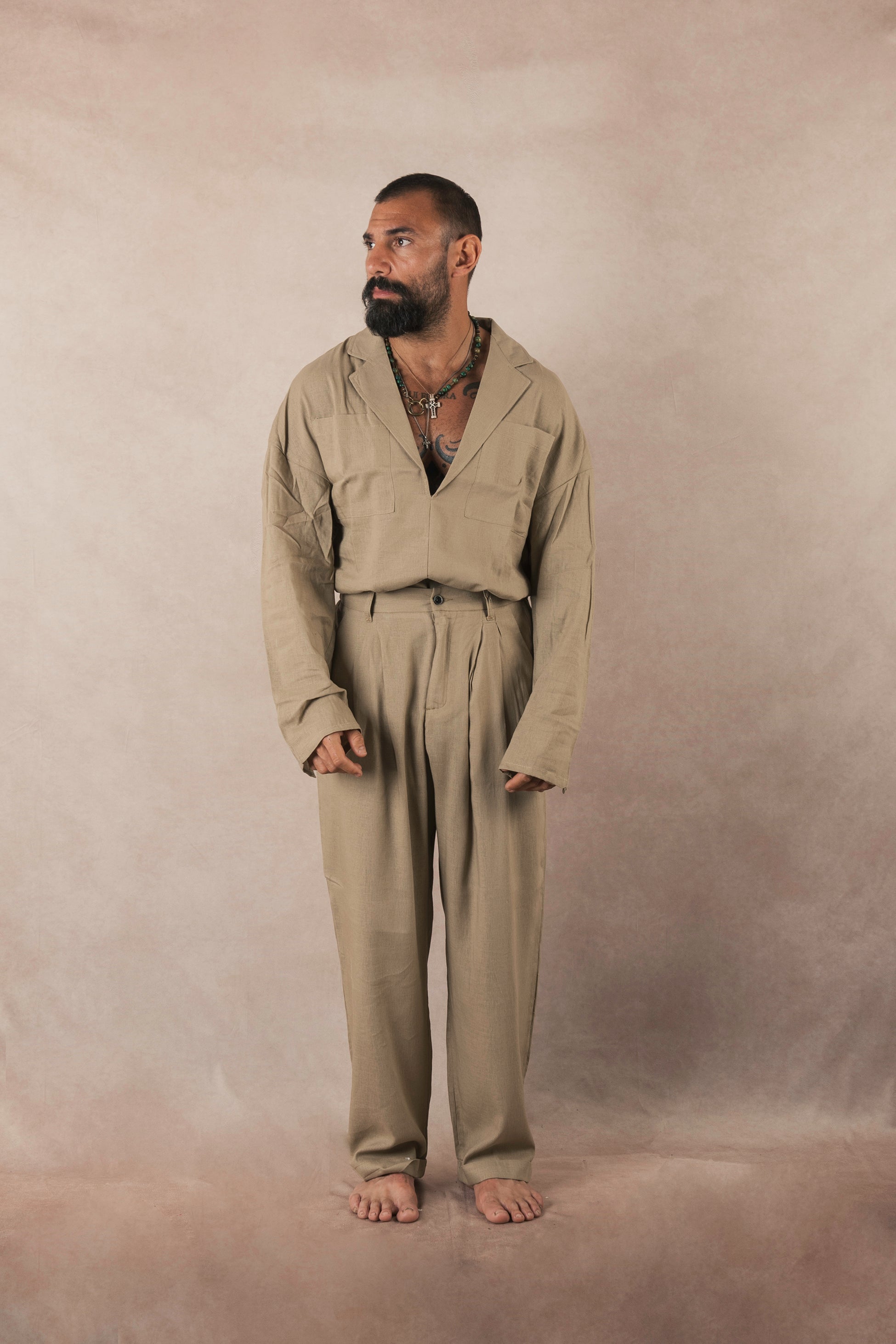 Khaki Linen Shirt