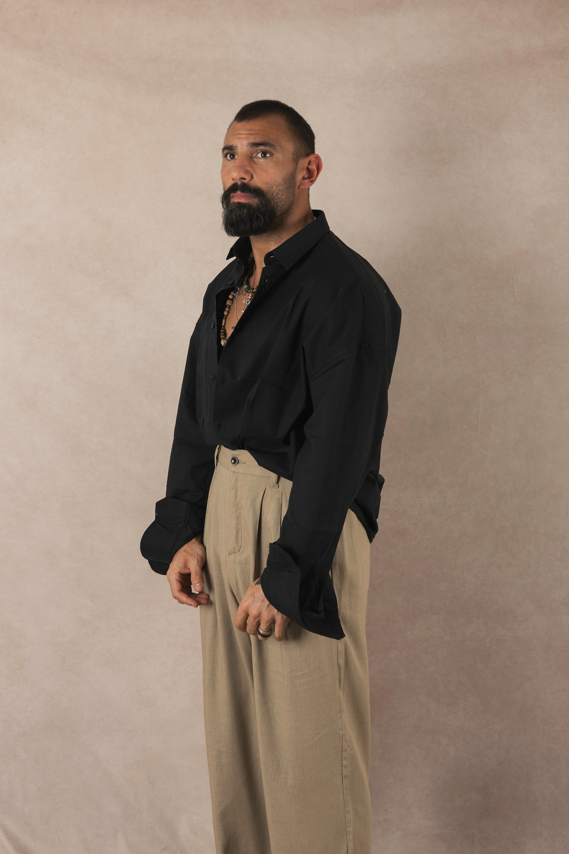 Camicia Oversize Cotone Nero