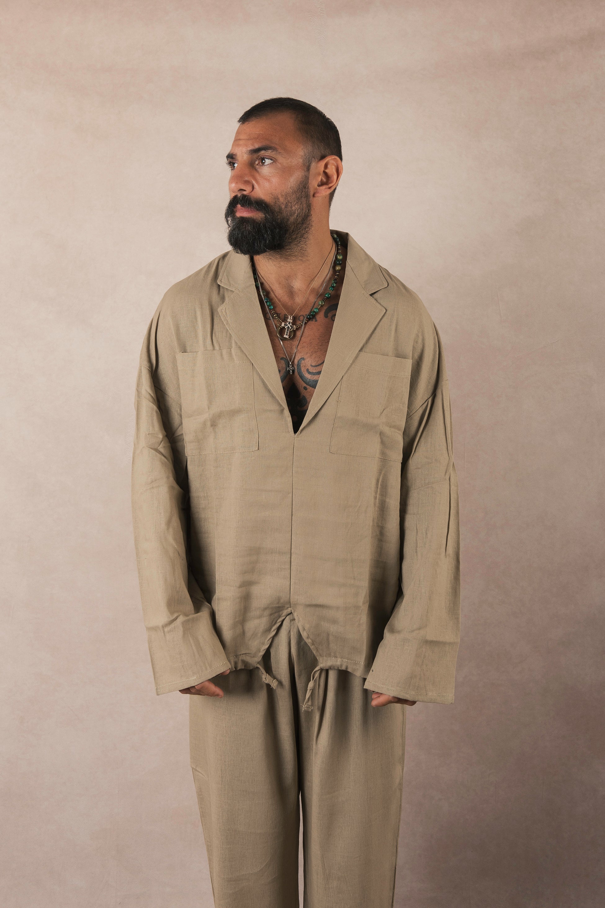Khaki Linen Shirt