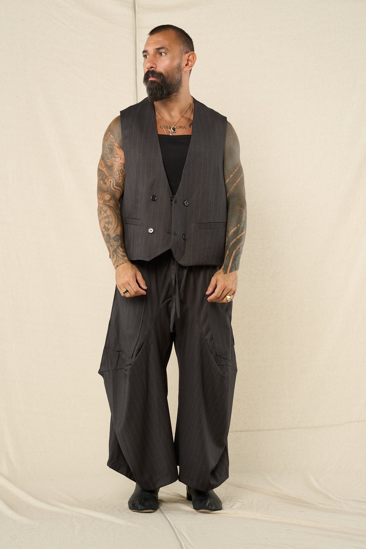 Gilet Gessato Antracite