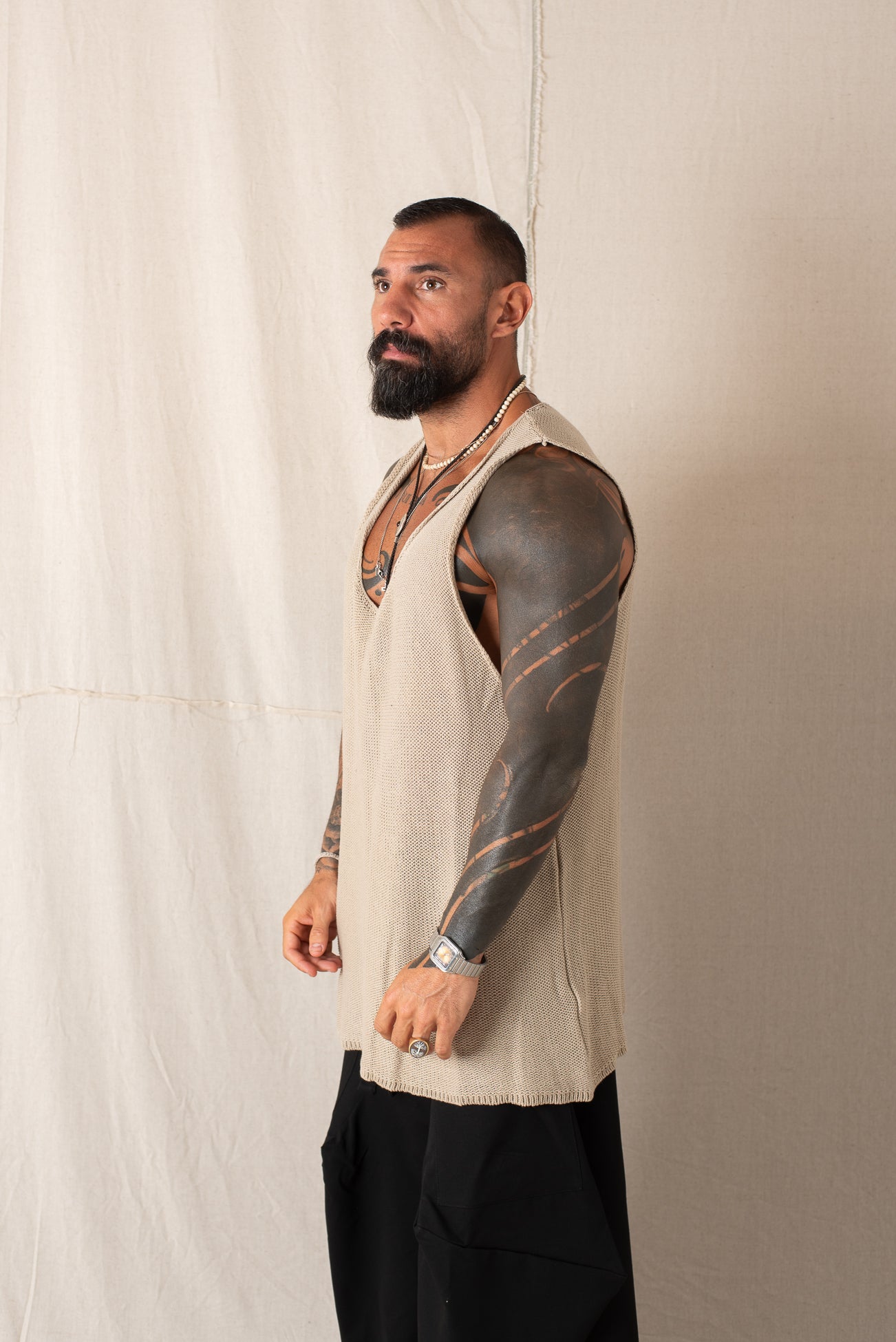 Canotta In Maglia Corda