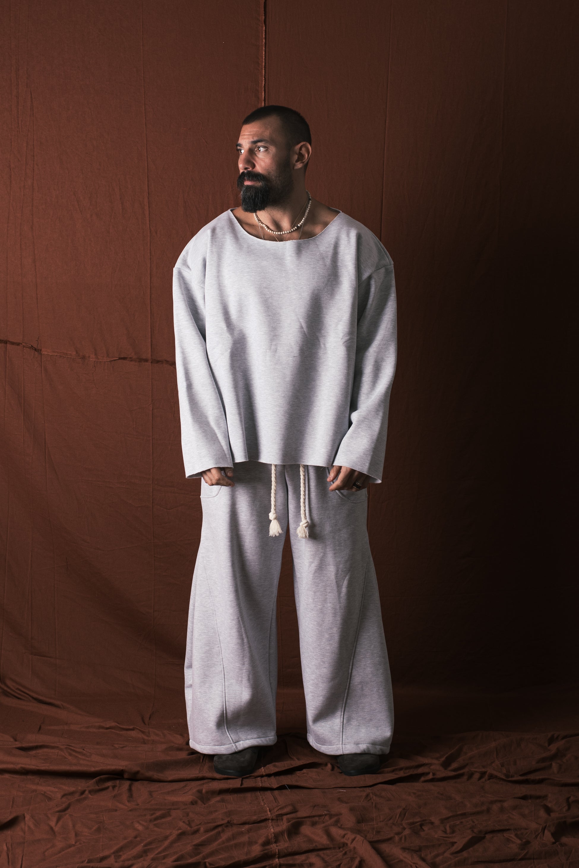 Felpa Collo Barca Grigio