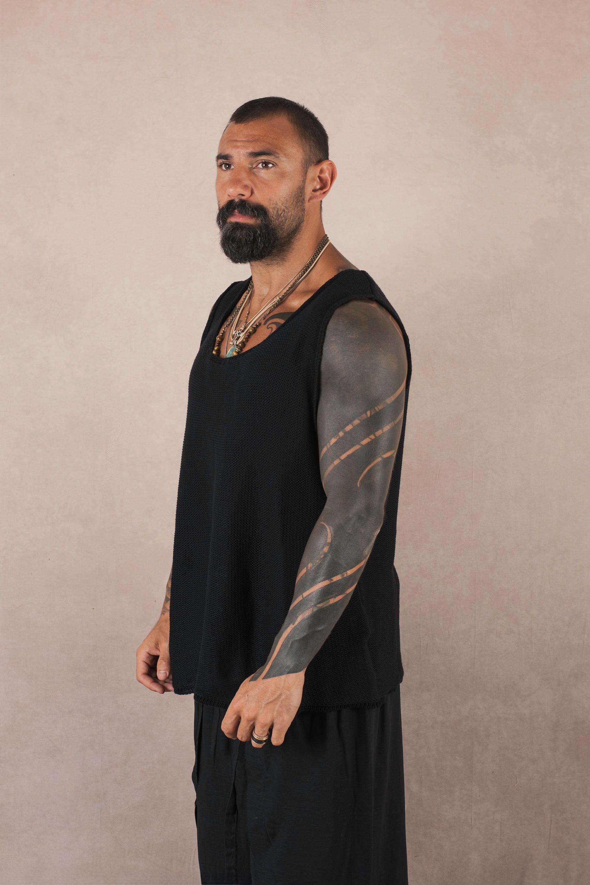 Canotta In Maglia Nero