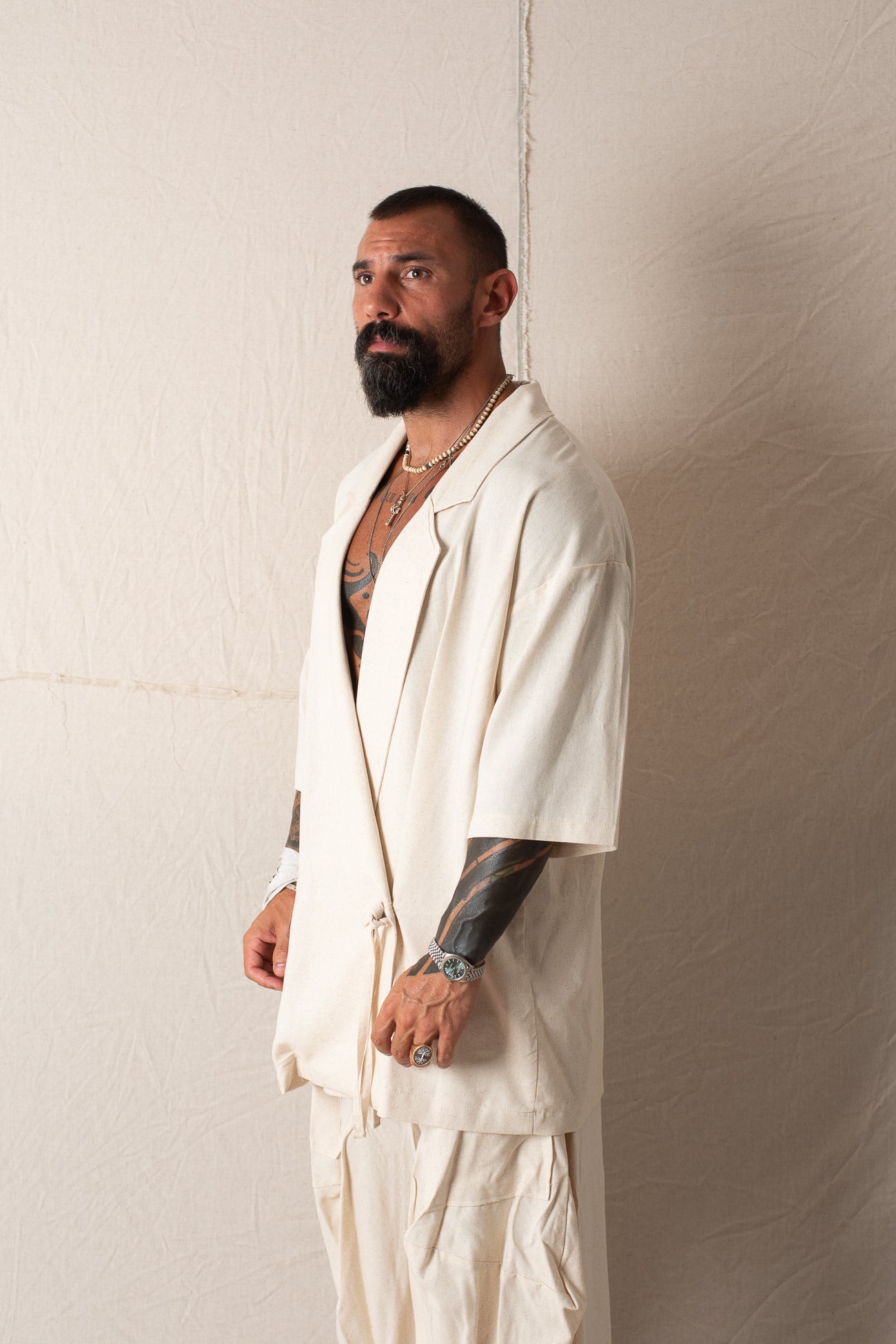 Giacca Camicia Mezza Manica Naturale