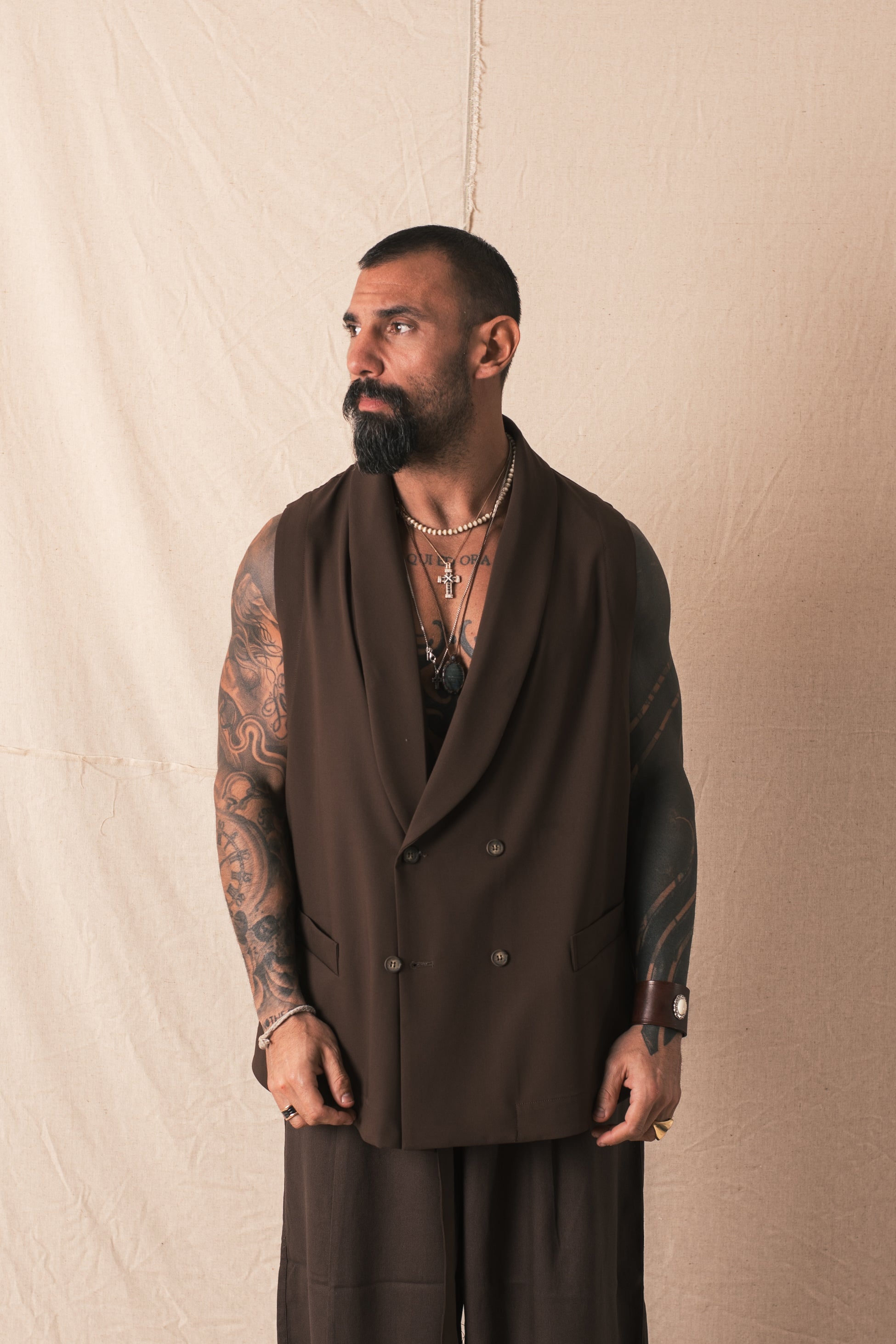 Smanicato DoppioPetto Moro In Lino