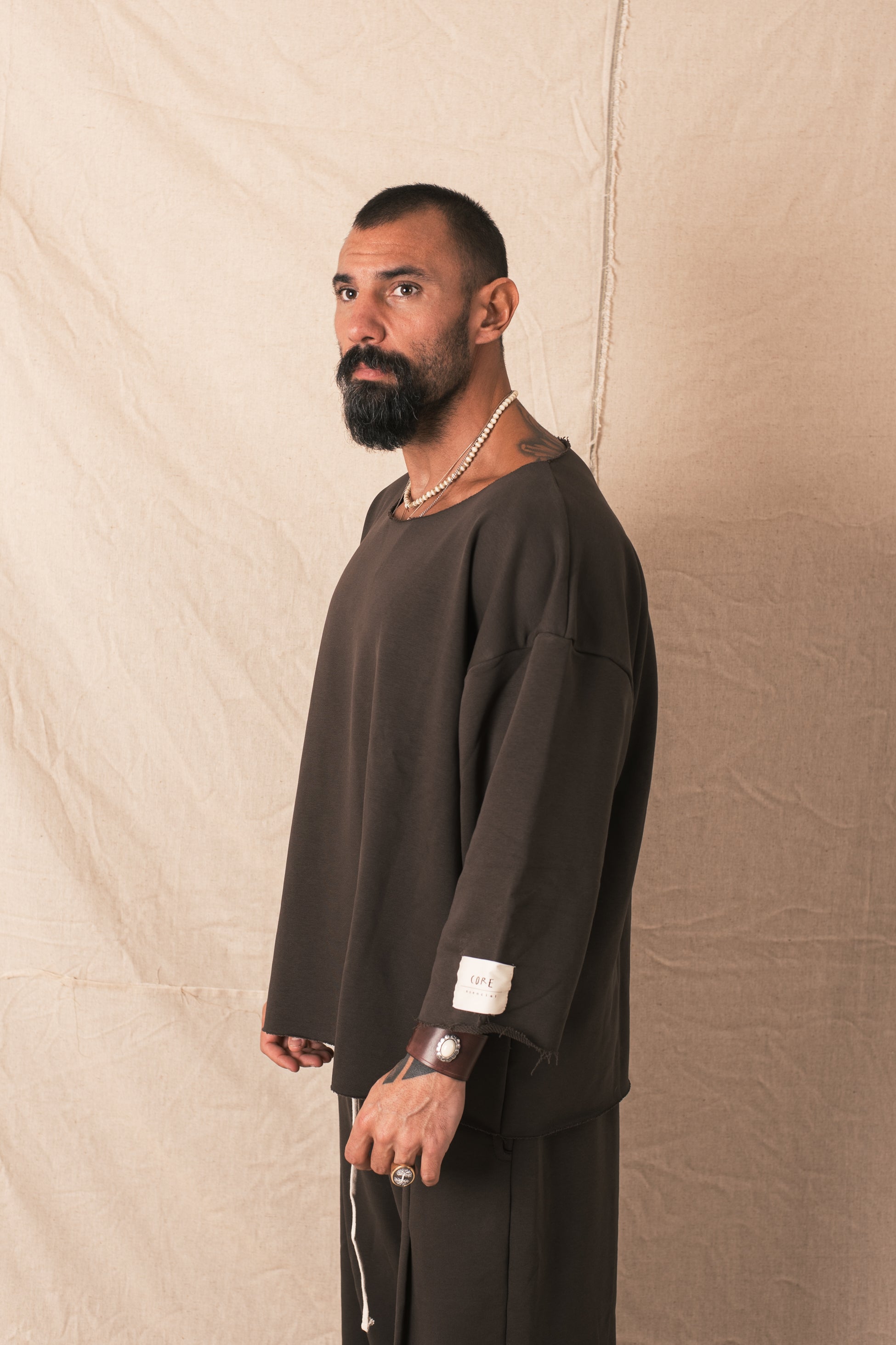 Felpa Collo Barca Moro