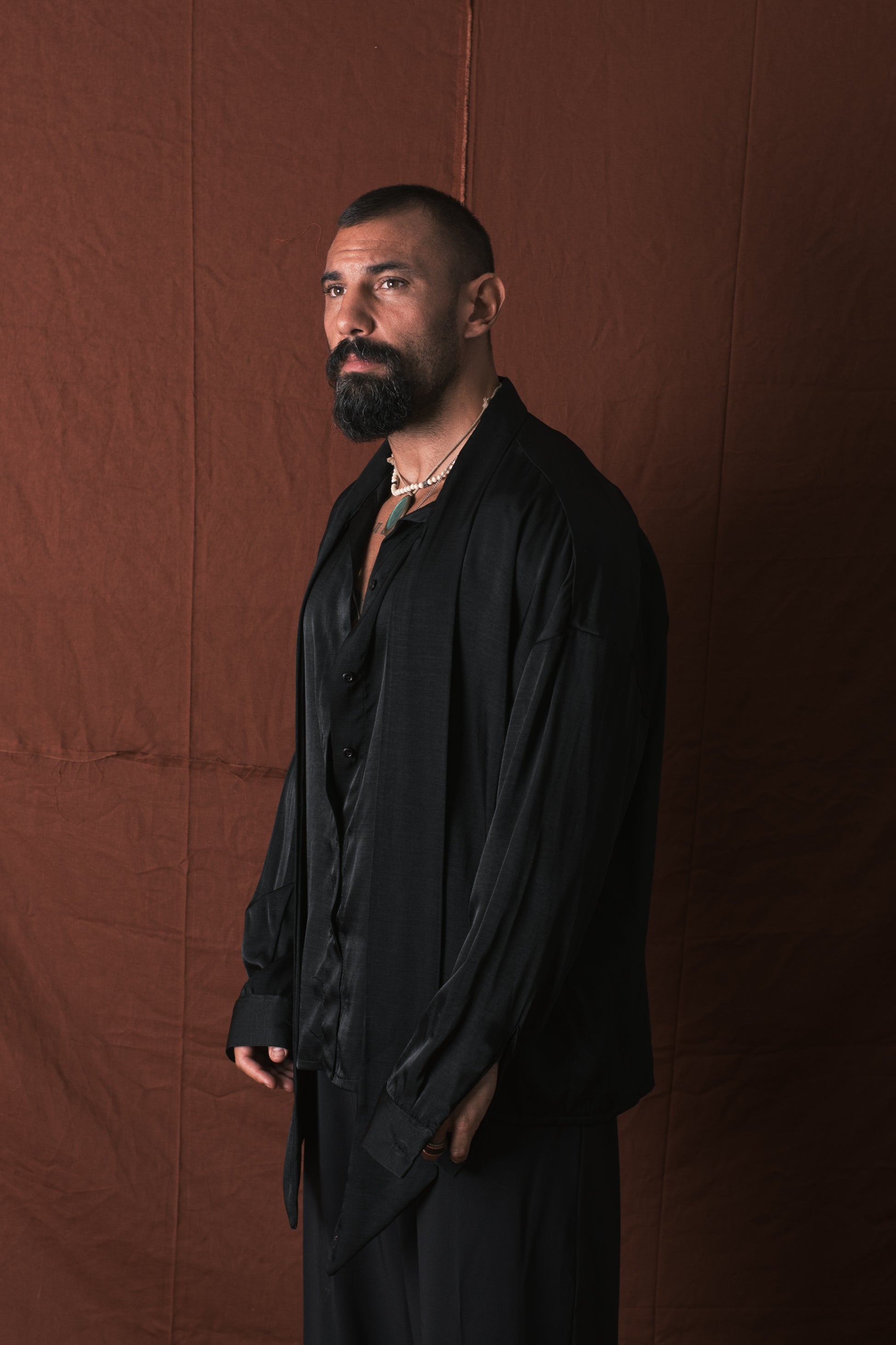 Camicia Con Foulard Nero