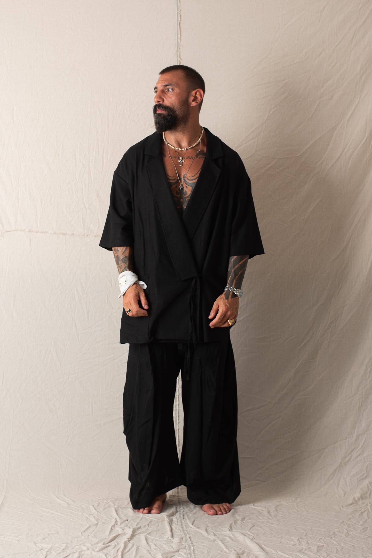 Giacca Camicia Mezza Manica Nero