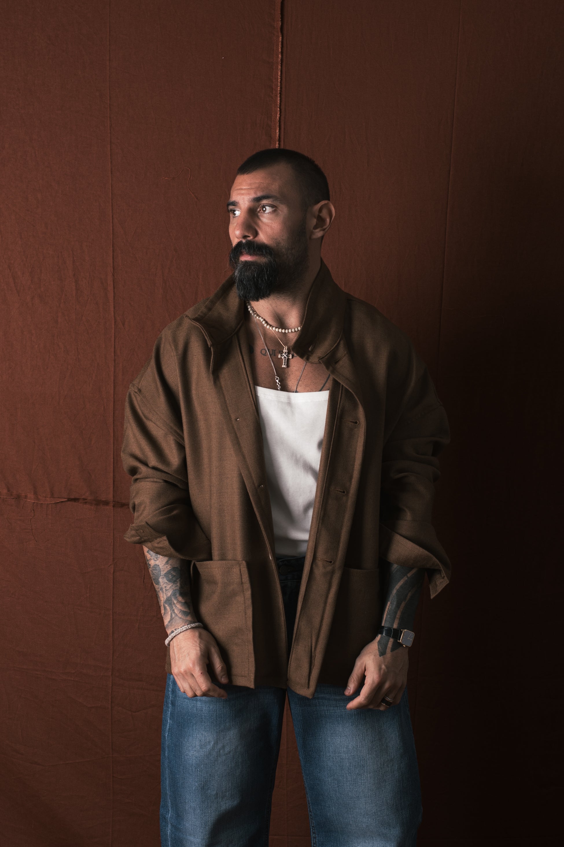 Giacca/Camicia In Lana Bruciato