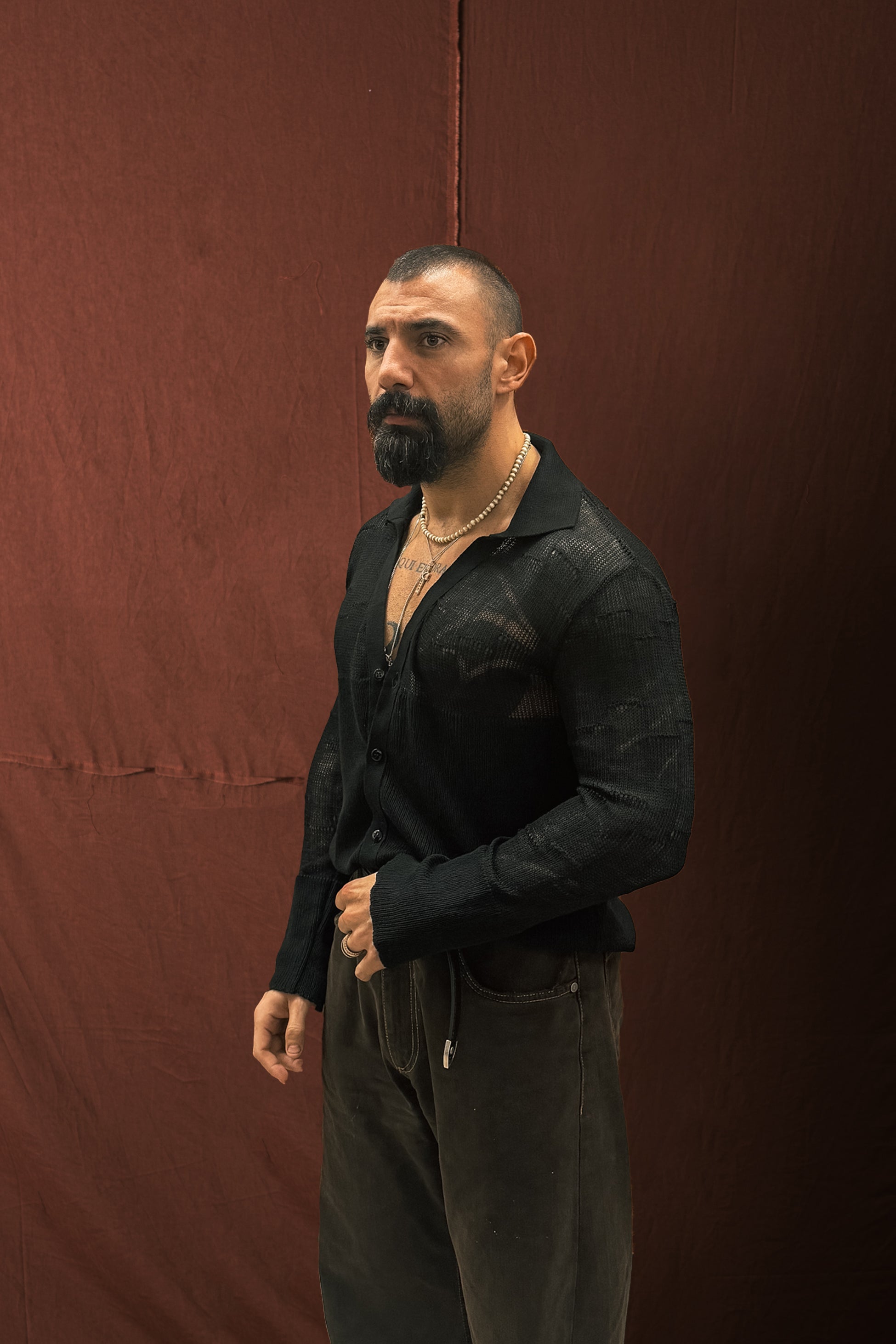 Camicia in Maglia Nero