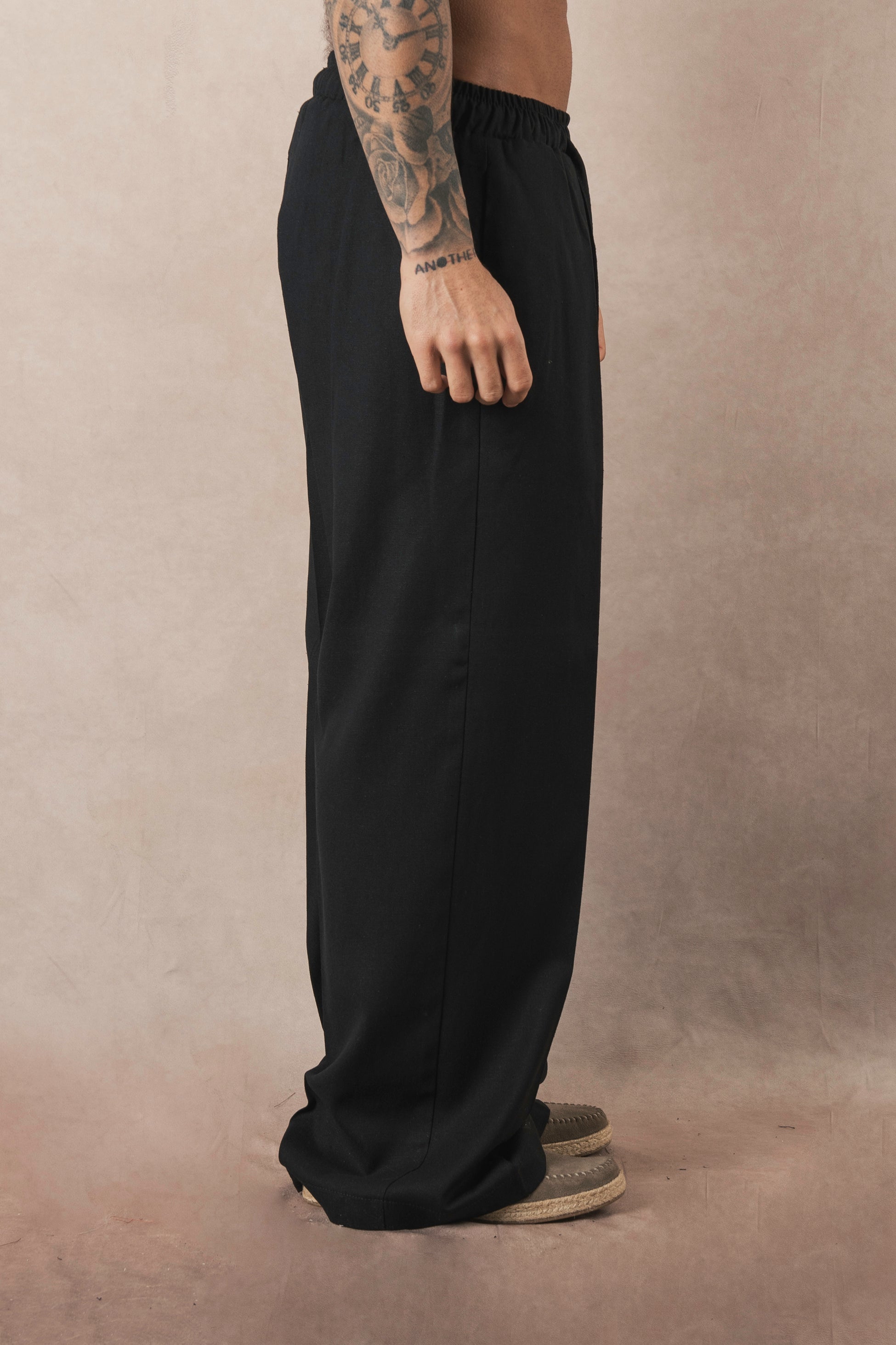 Black Linen Palazzo Pants