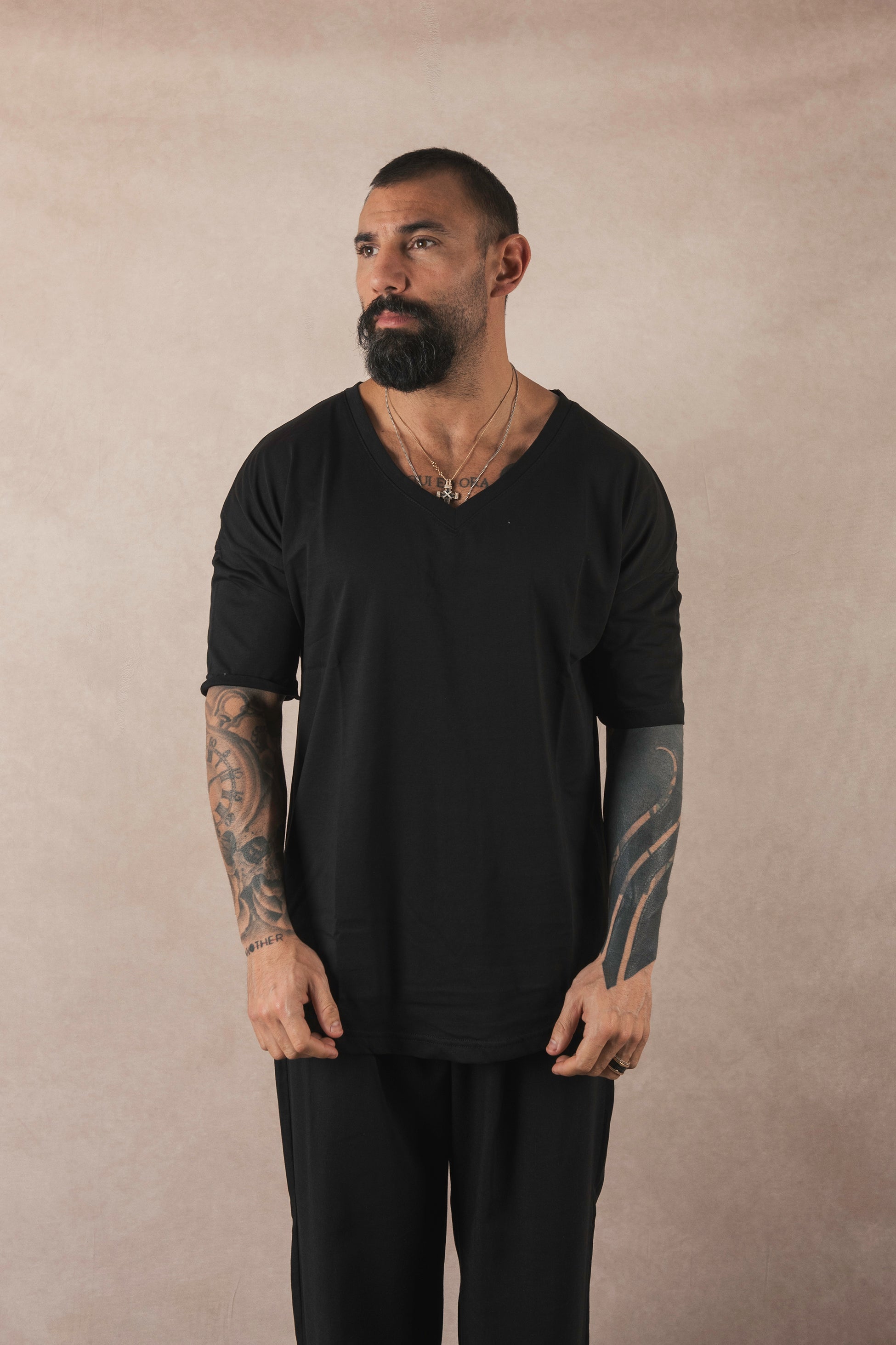 T-Shirt Collo v Nero
