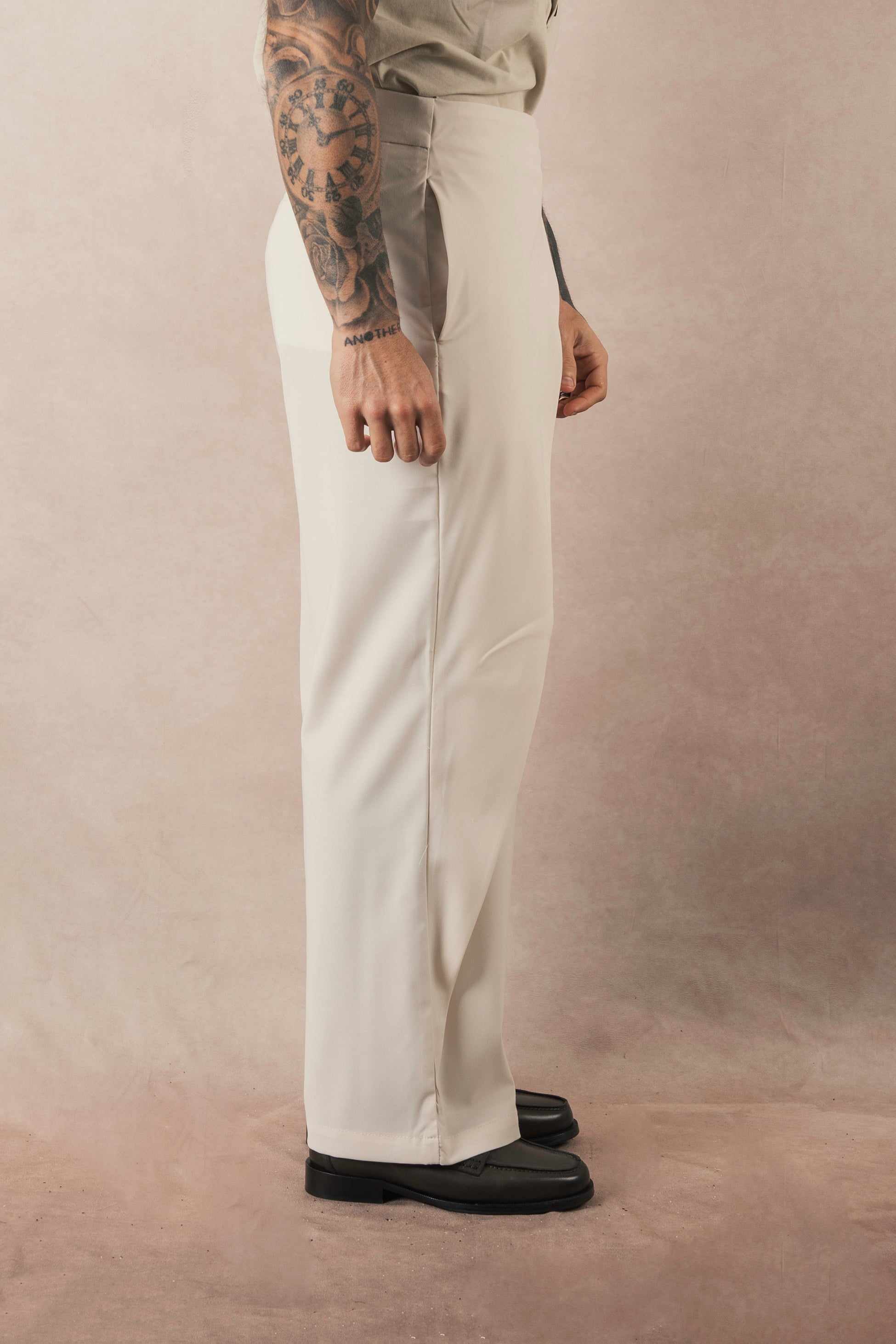 Wide Leg White Linen Trousers