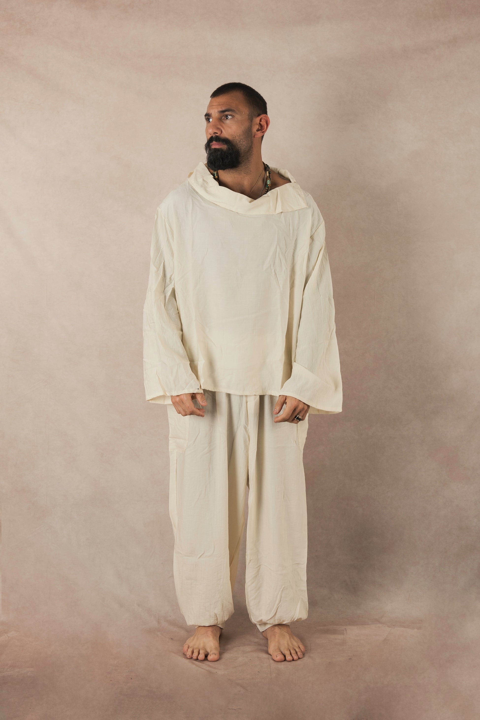 Maglia Collo Sciallato Crema