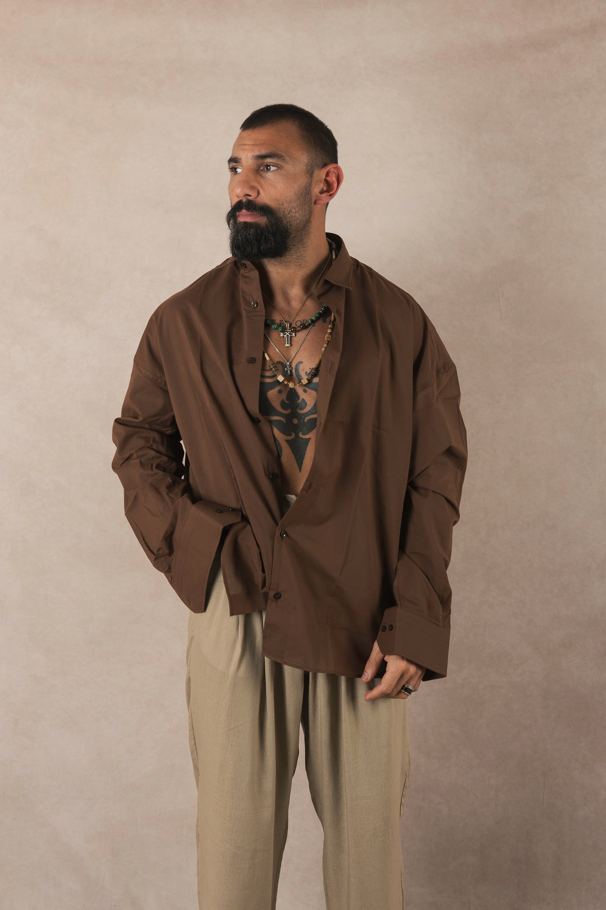 Oversized Cotton Shirt Moro