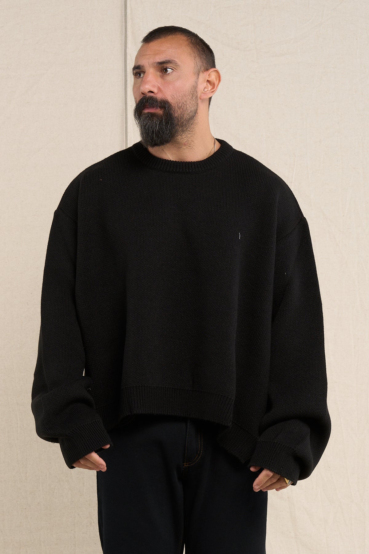 Maglione BigOver In Lana Nero