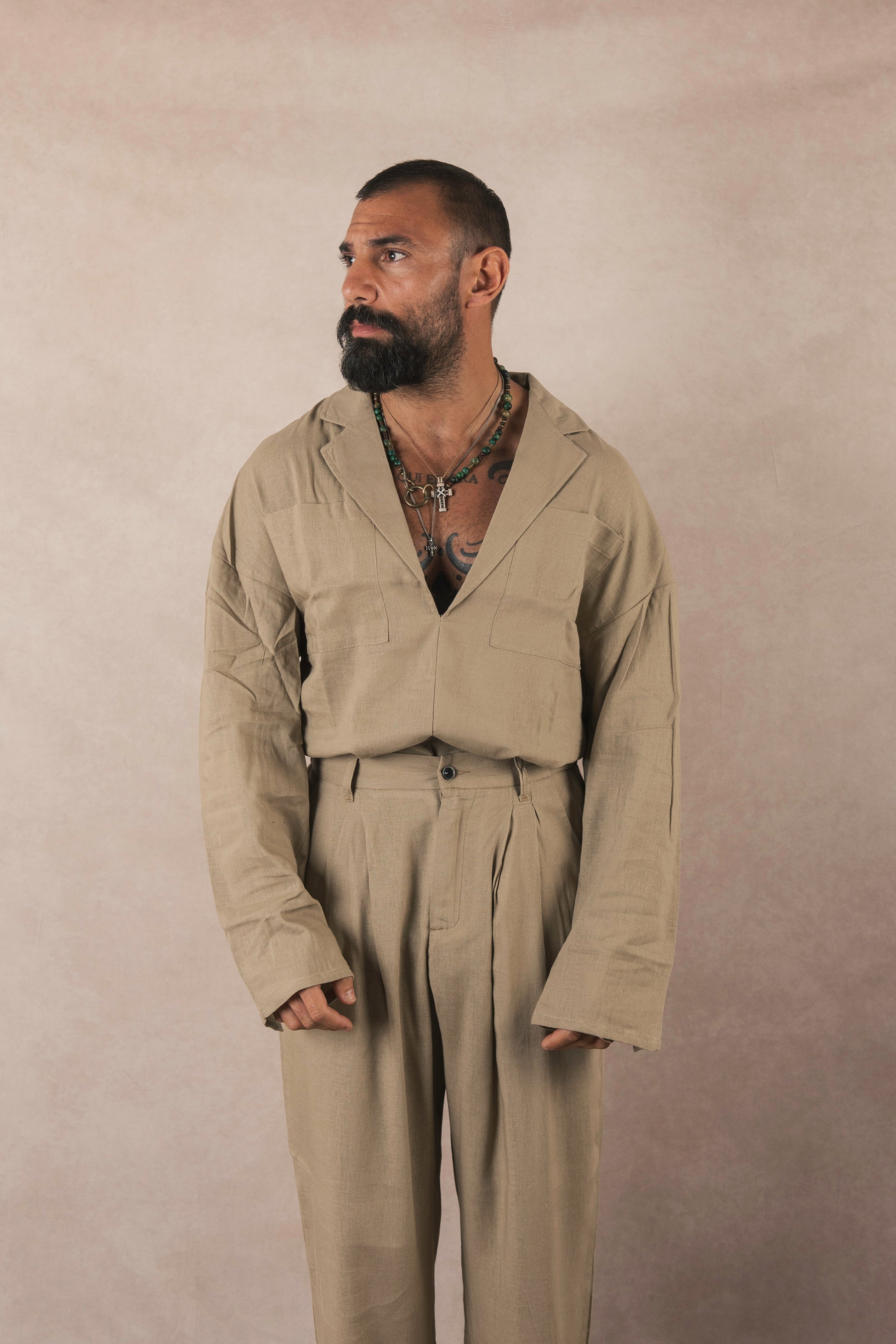 Khaki Linen Shirt