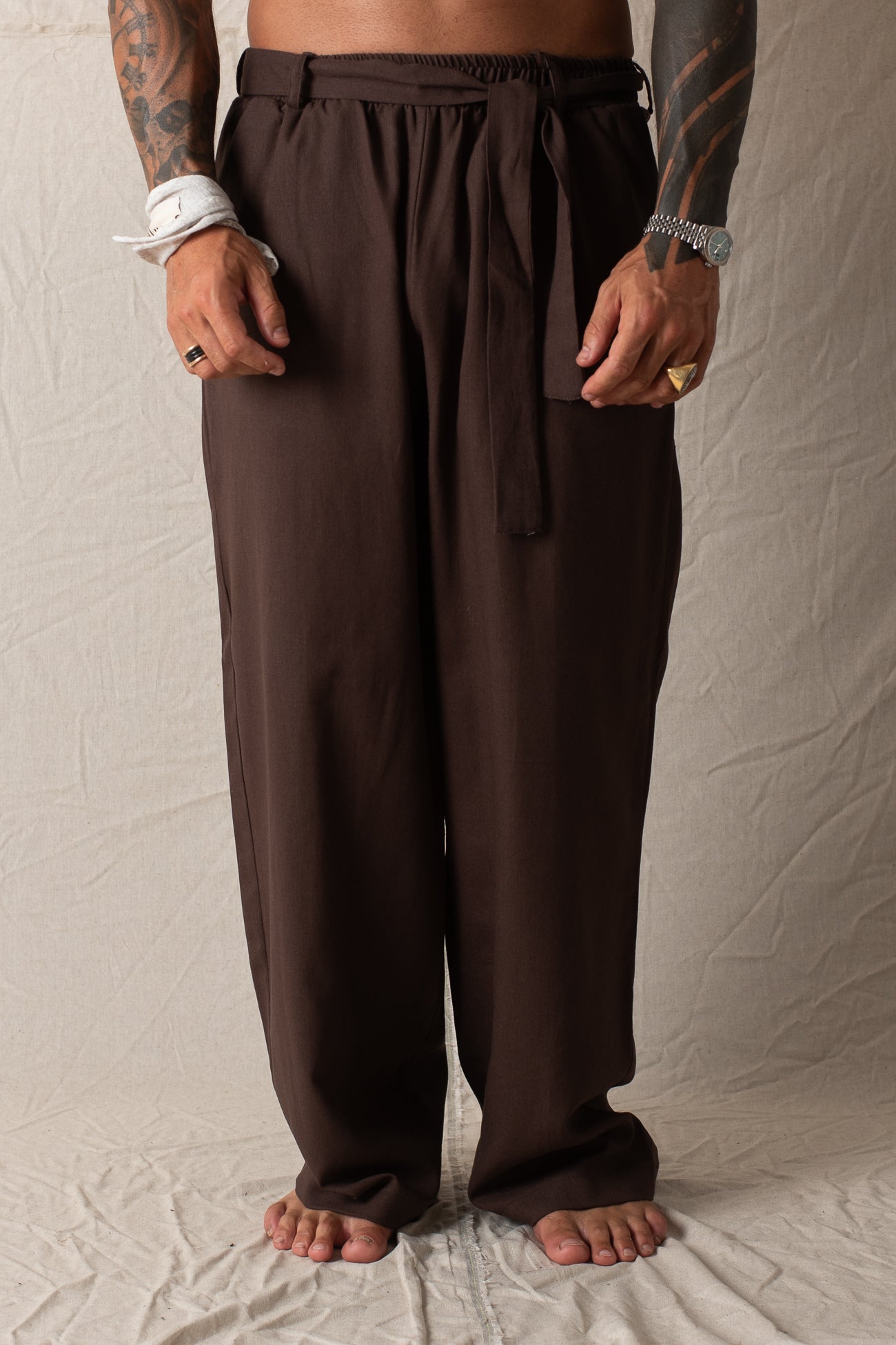 Pantalone Palazzo con Cintura Moro