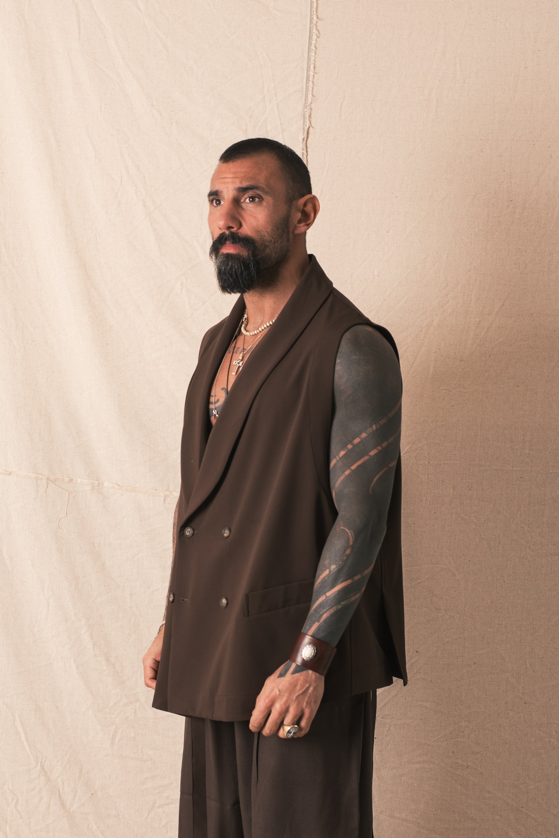 Smanicato DoppioPetto Moro In Lino