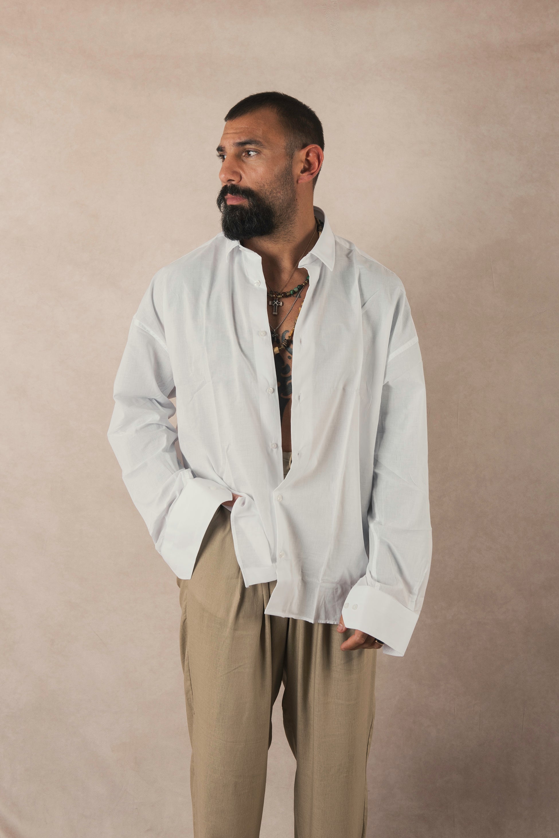 Oversized White Cotton Shirt