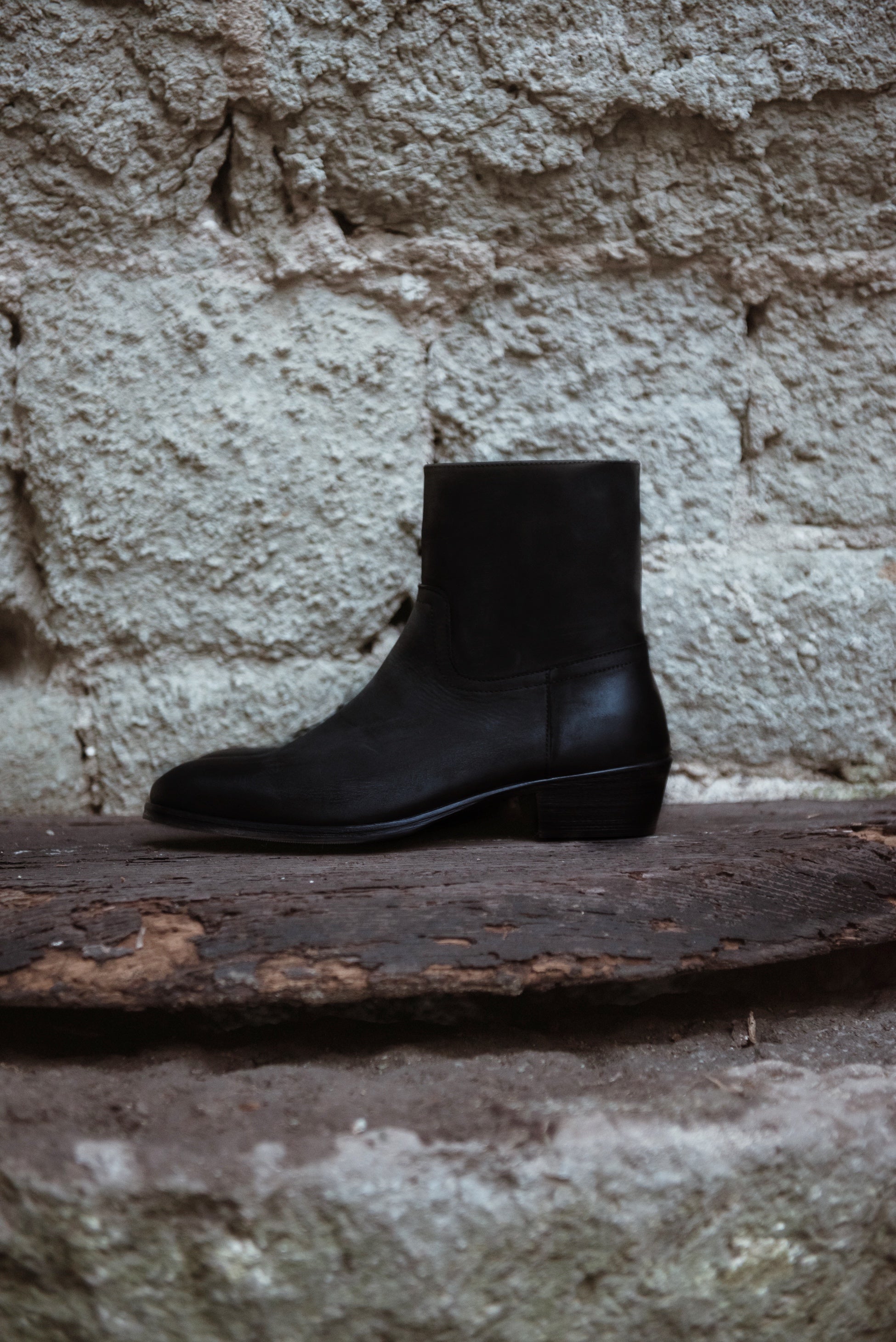 Stivale Con Zip  Nero