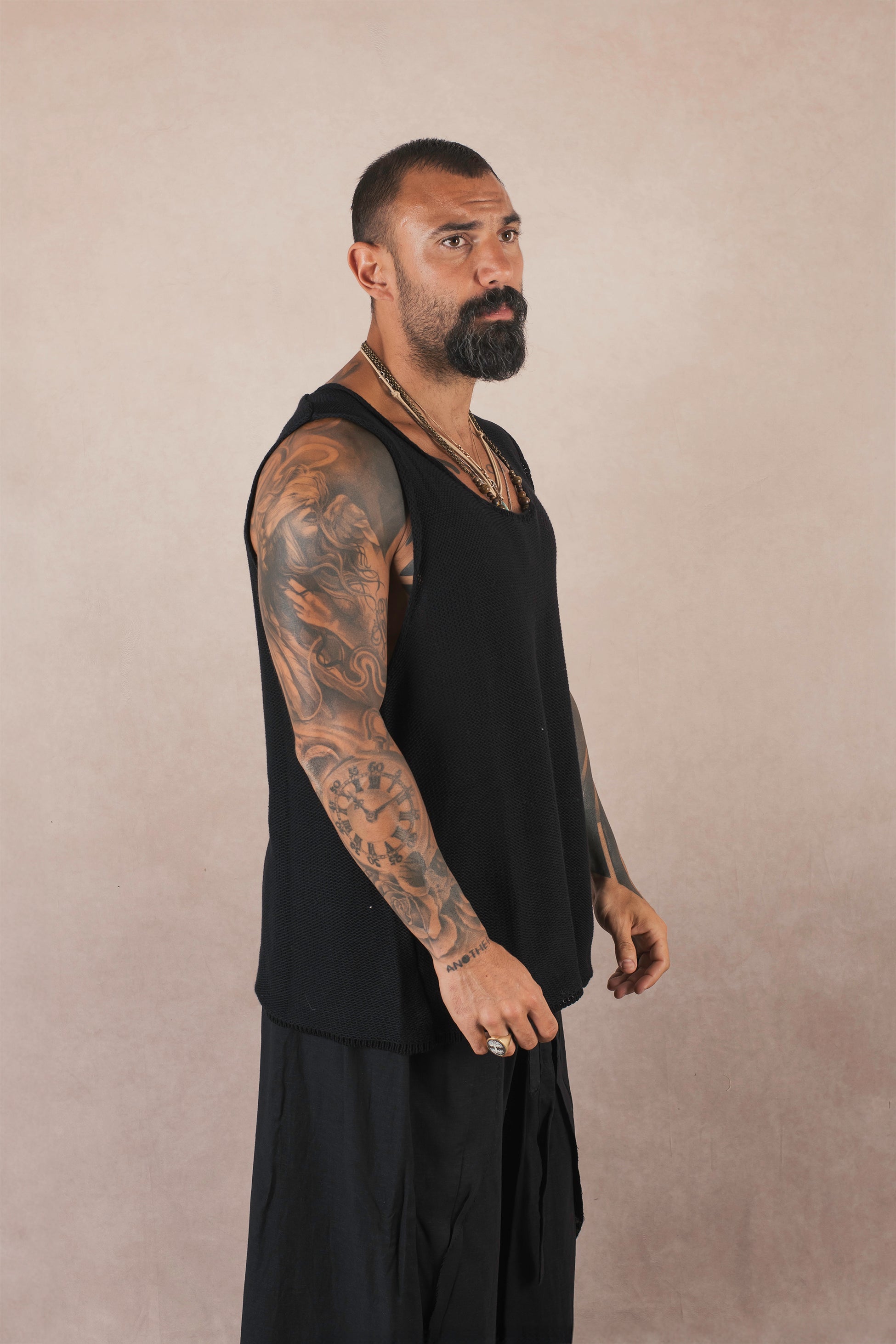 Canotta In Maglia Nero