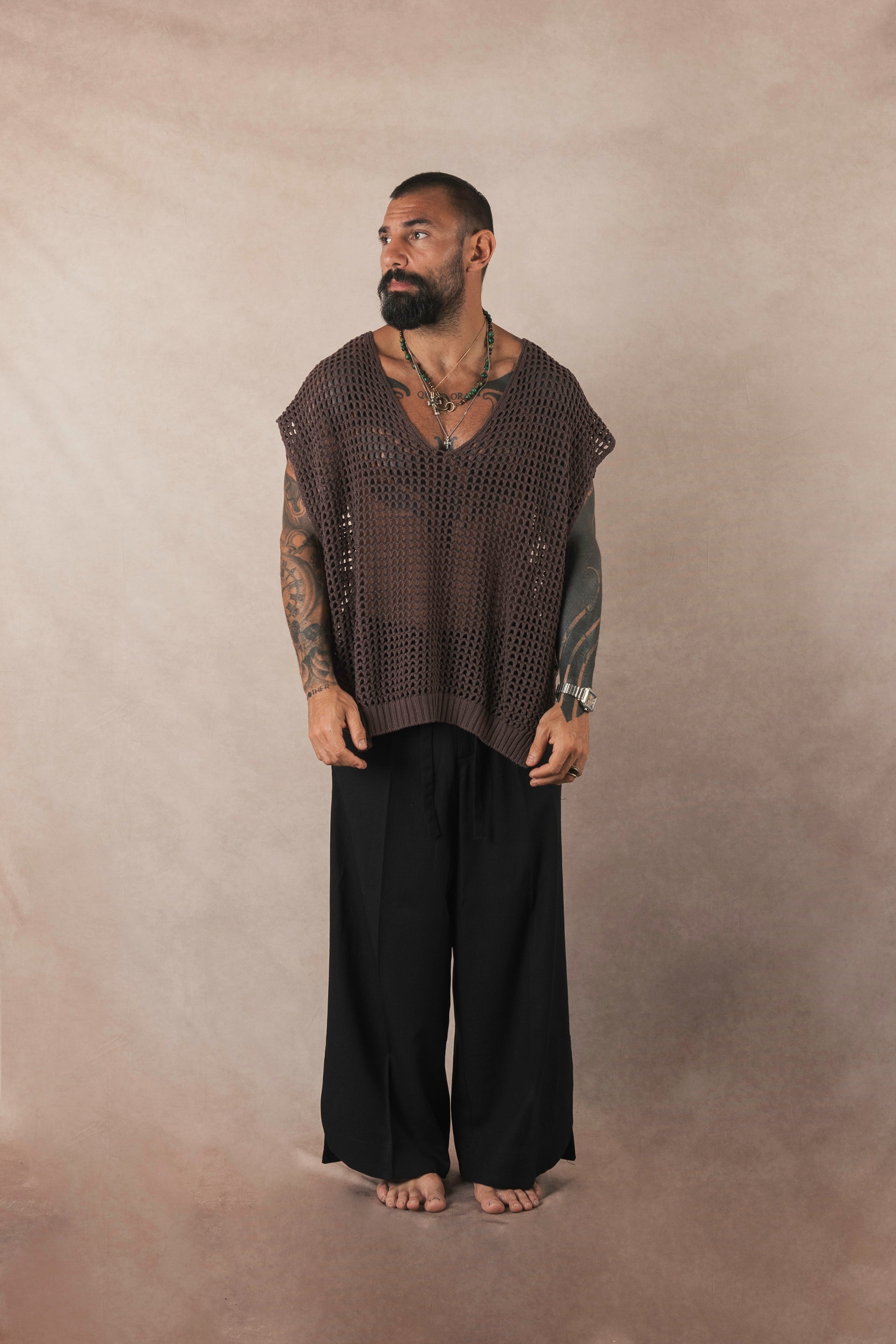 Smanicato In Maglia Open Moro