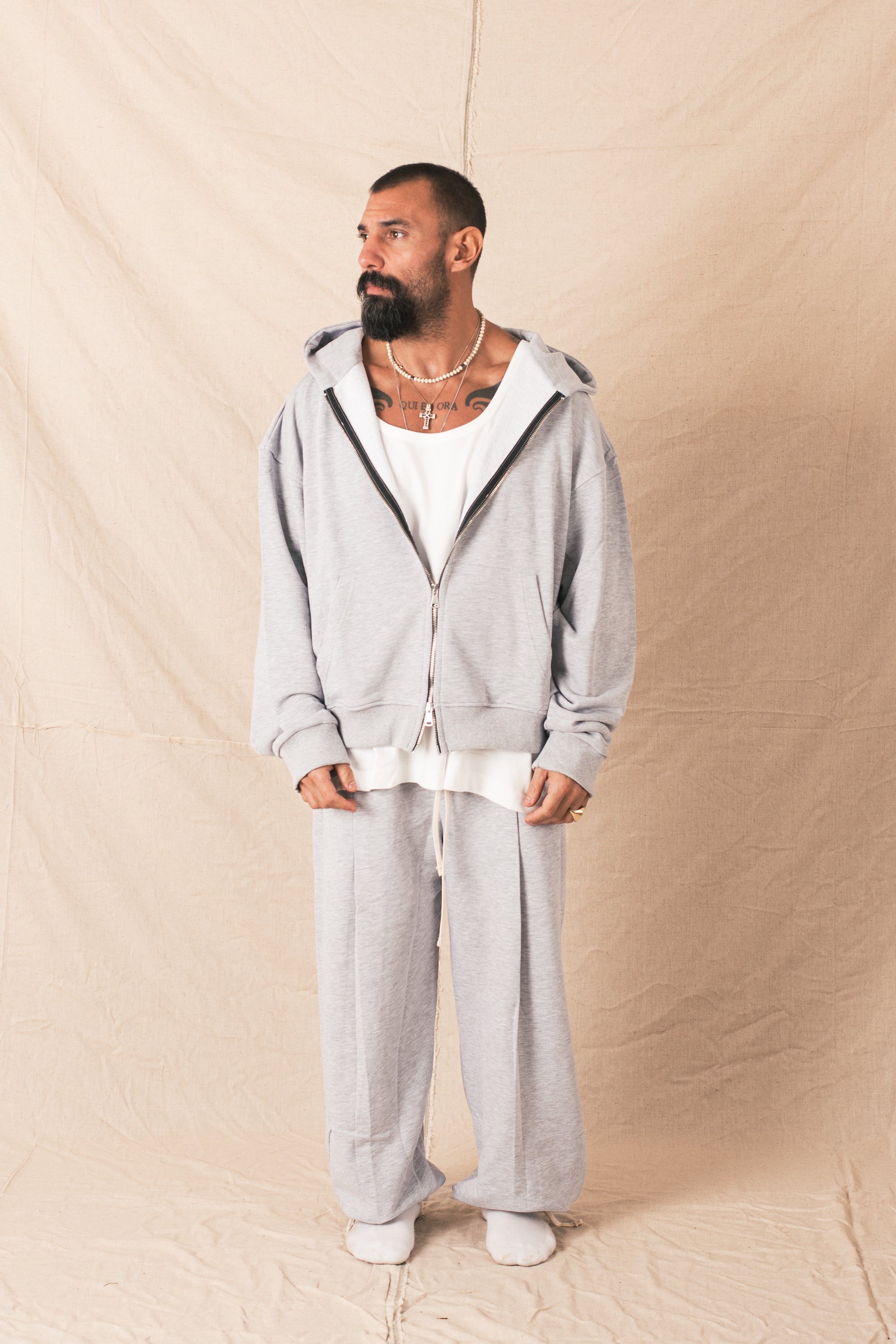 Pant Felpa Palazzo Grigio